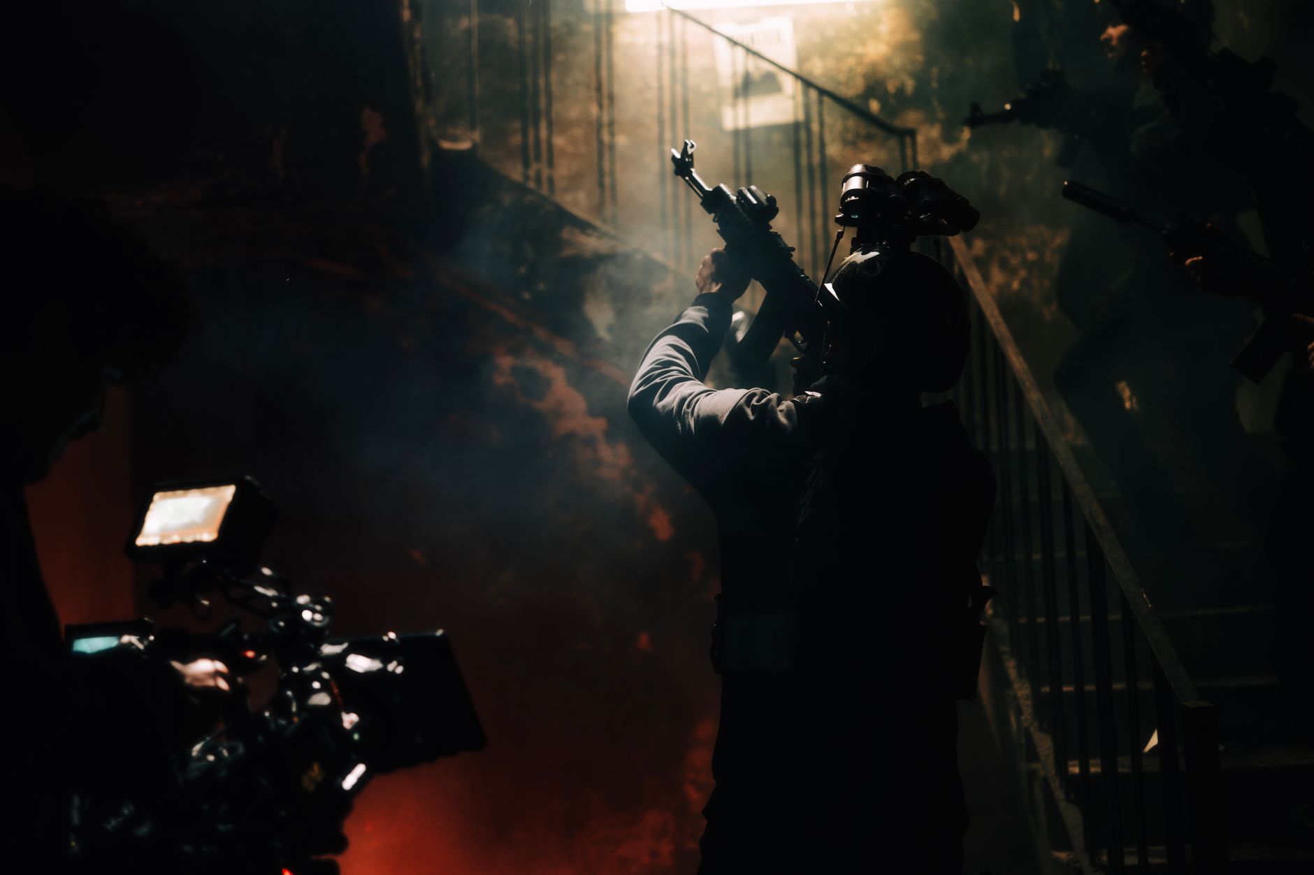 Action movie gunfire
