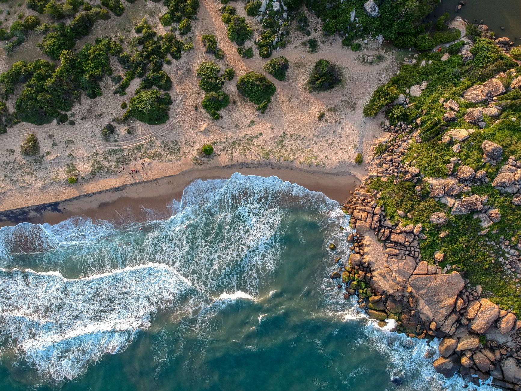 Aerial drone footage coastline