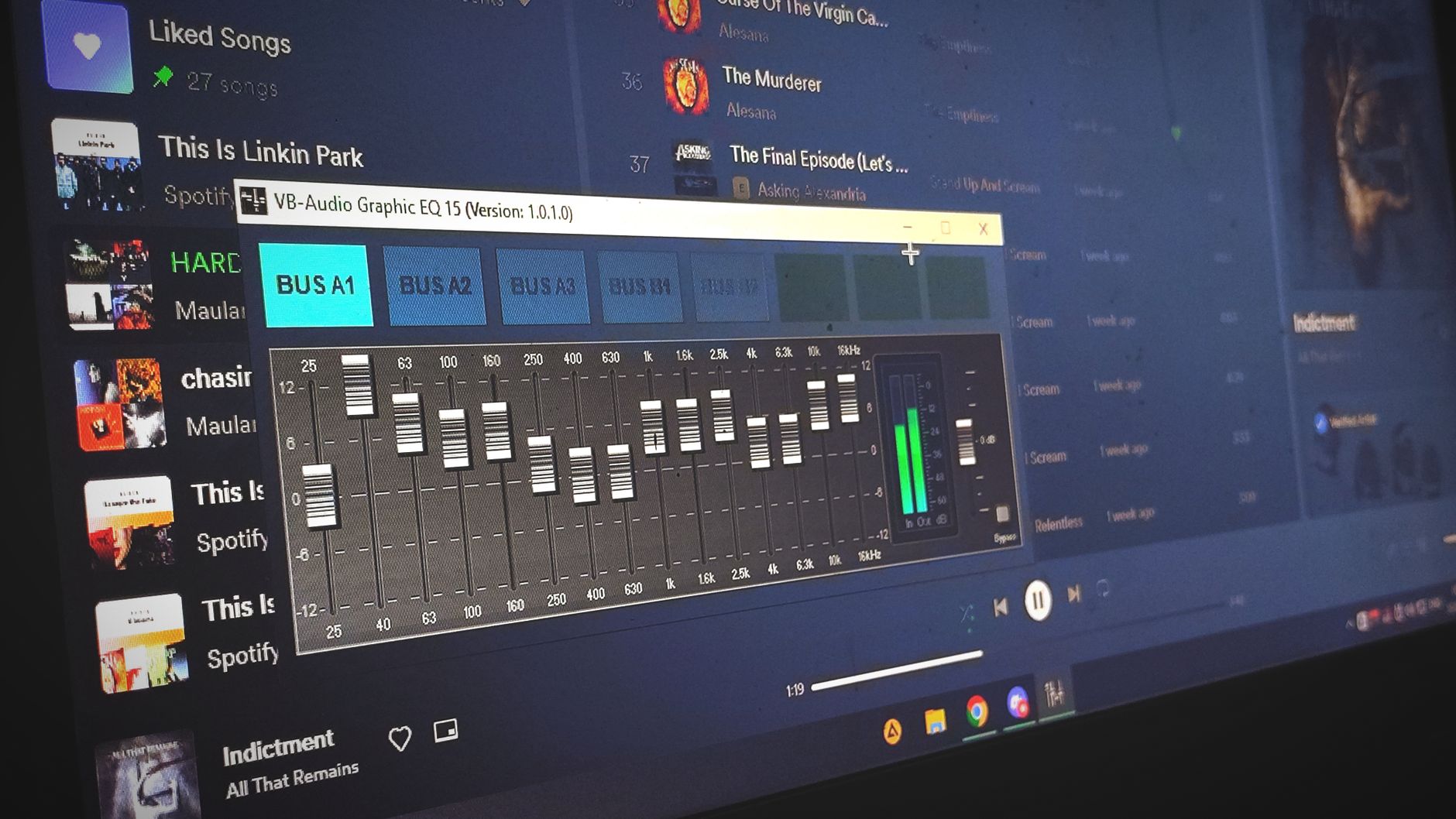 Audio editing spectral display