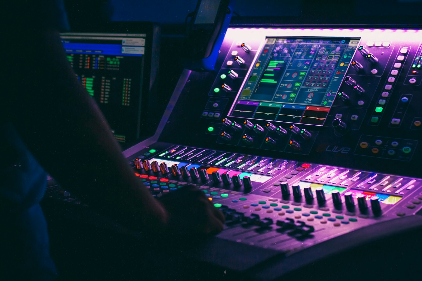 Audio engineer working
