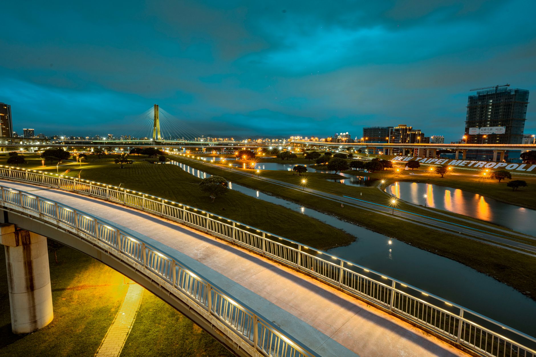 Blue hour night scene