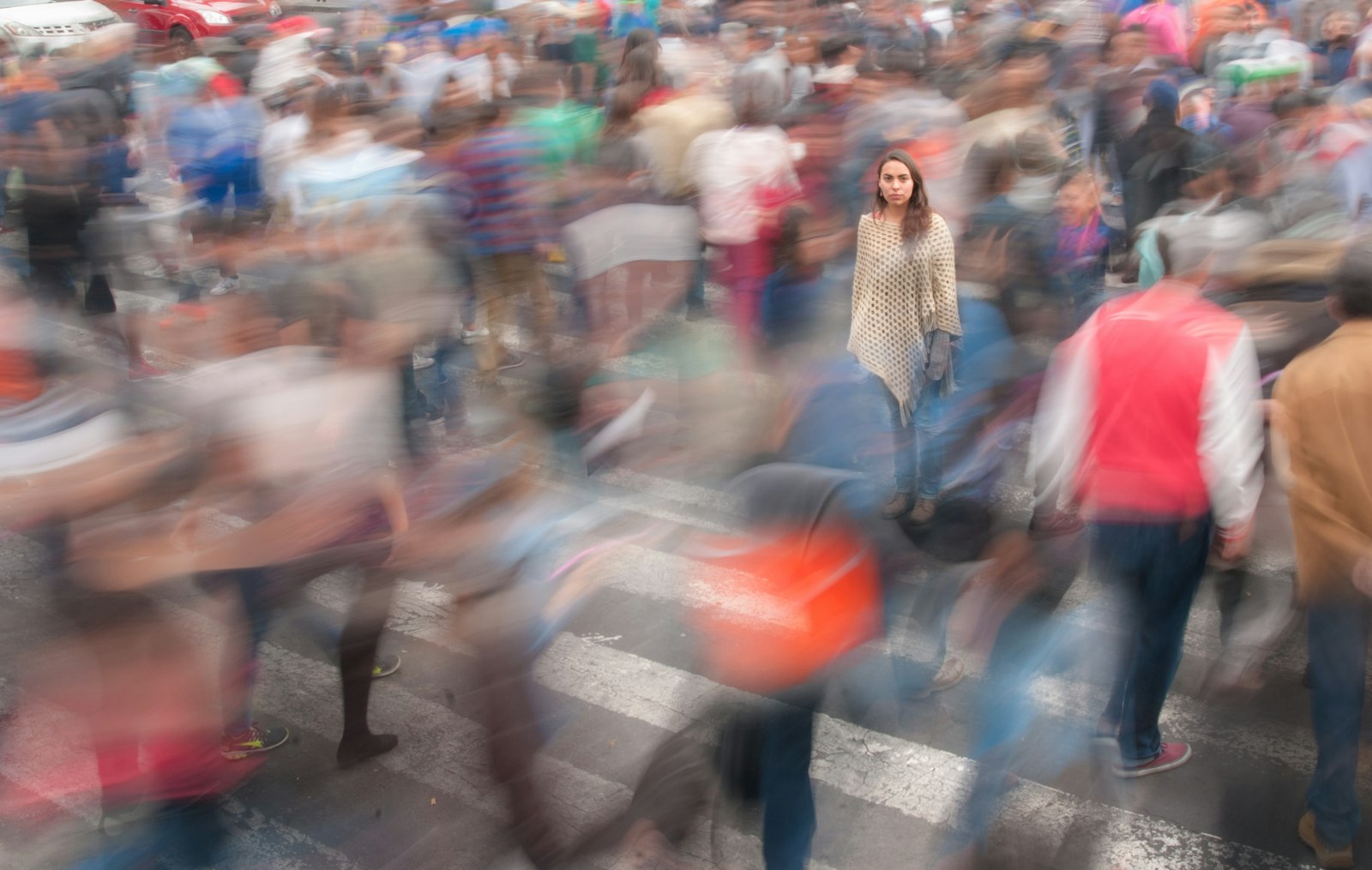 Blurred crowd street