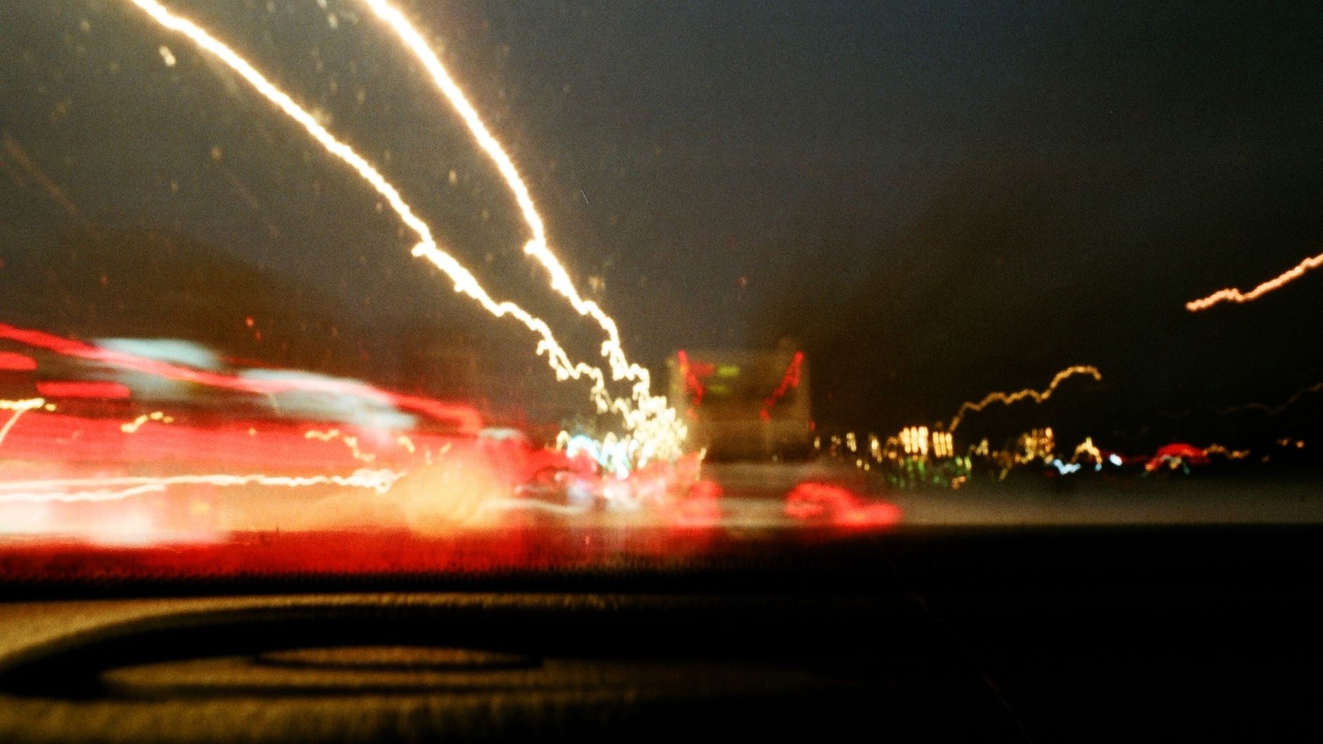 Blurred motion lights night