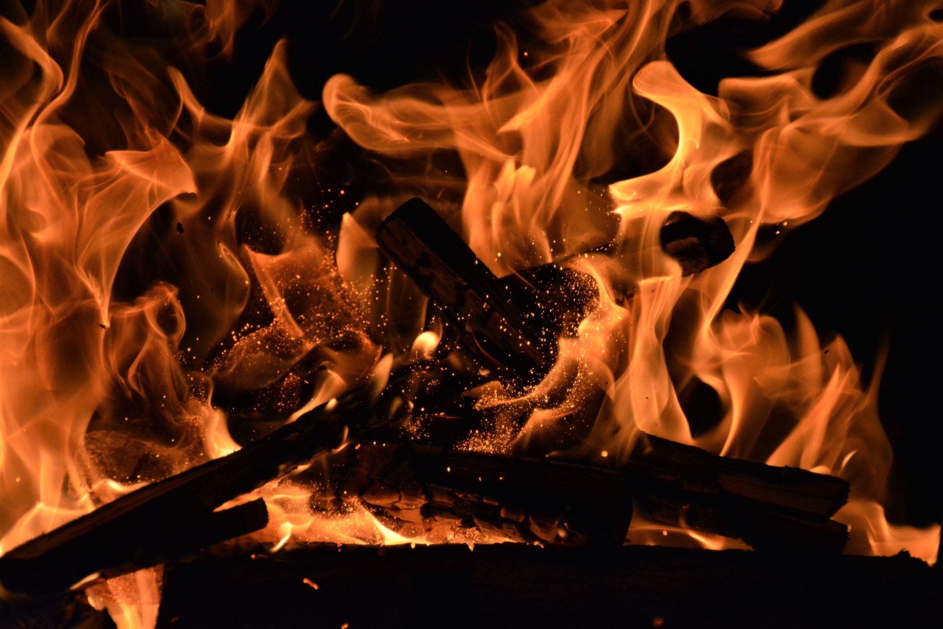 Bonfire flames night