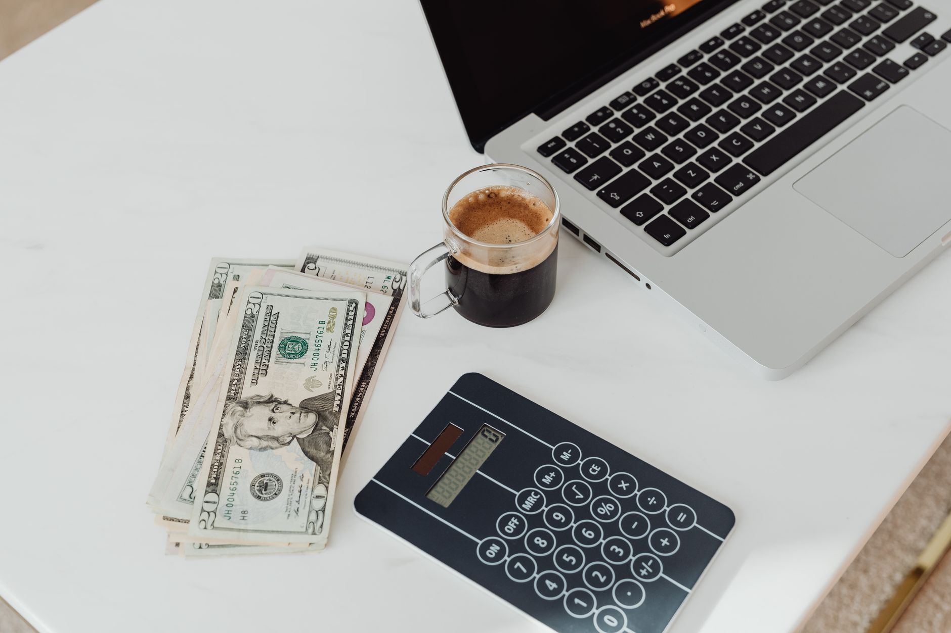 Business finance desk laptop