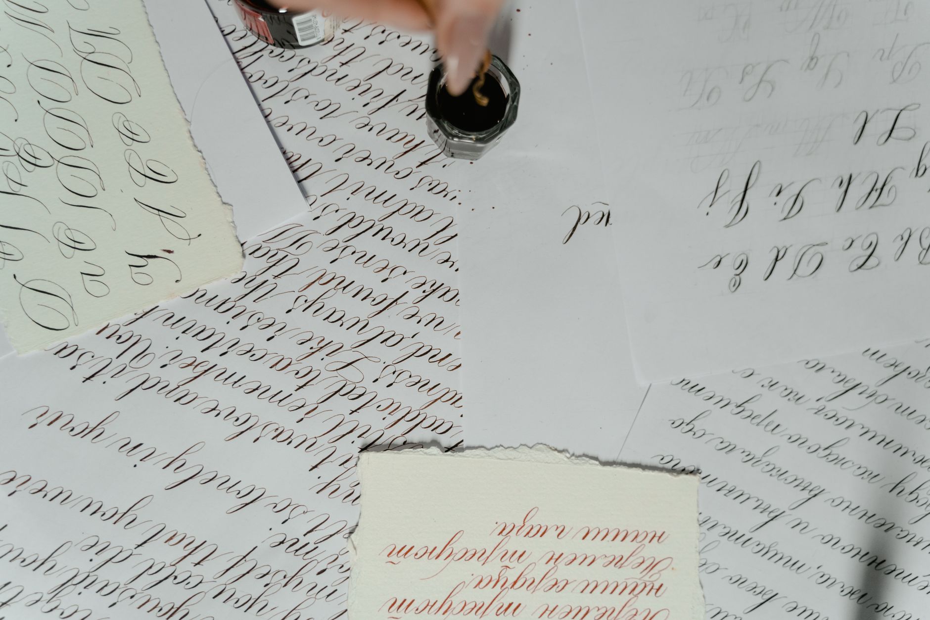 Calligraphy lettering closeup