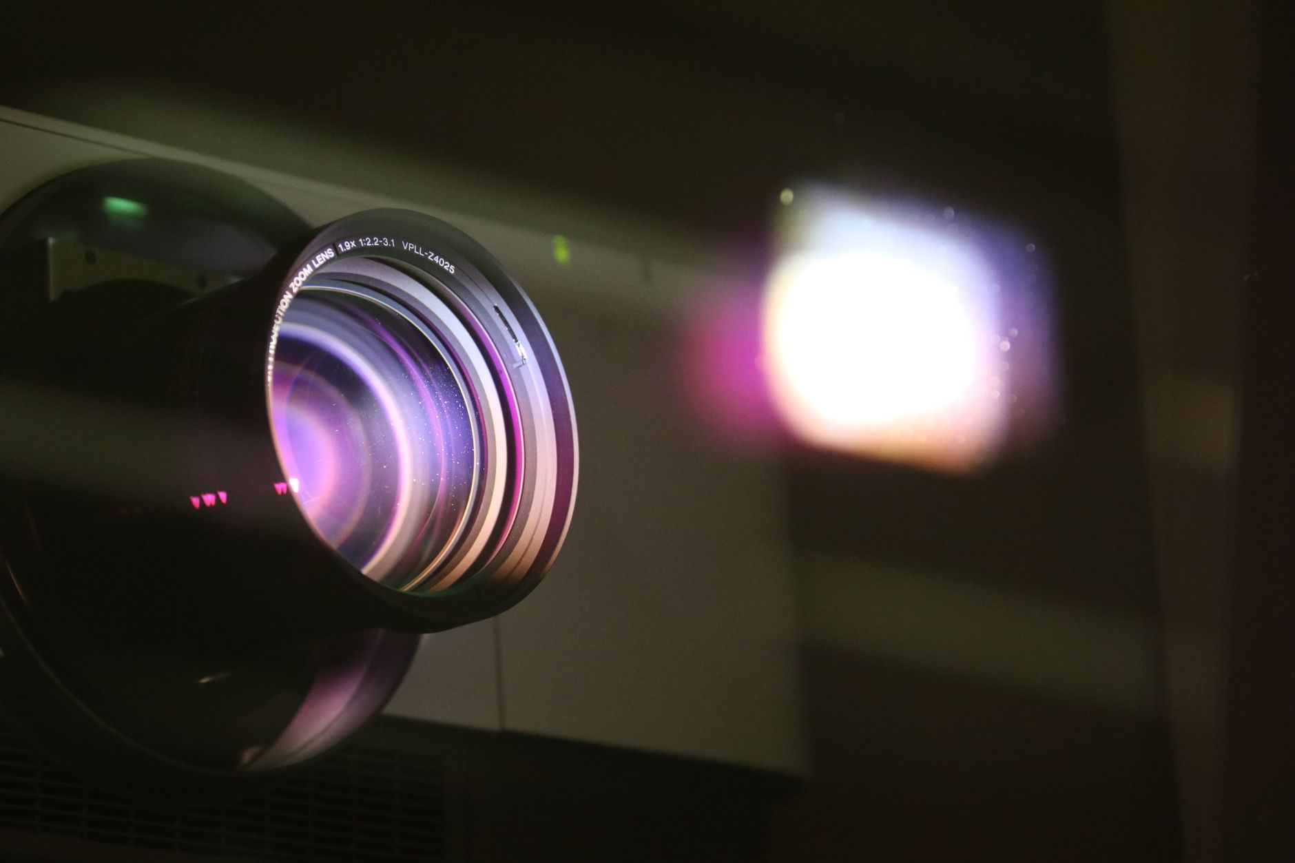 Cinema projector beam dark