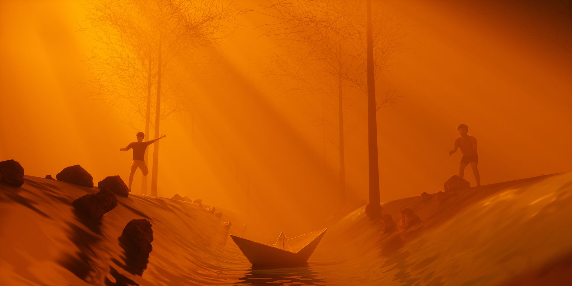 Cinematic warm color scene