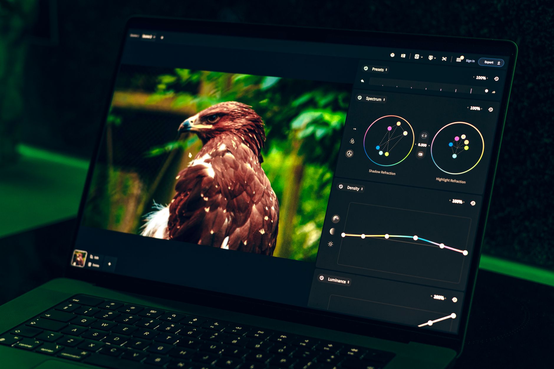 Color correction reference screen