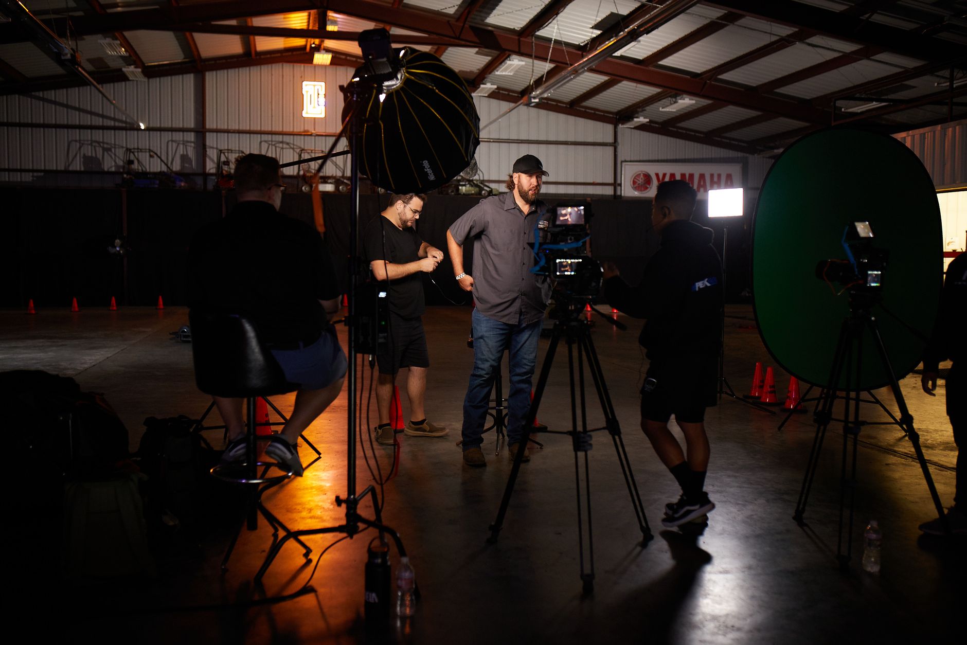 Commercial ad production set