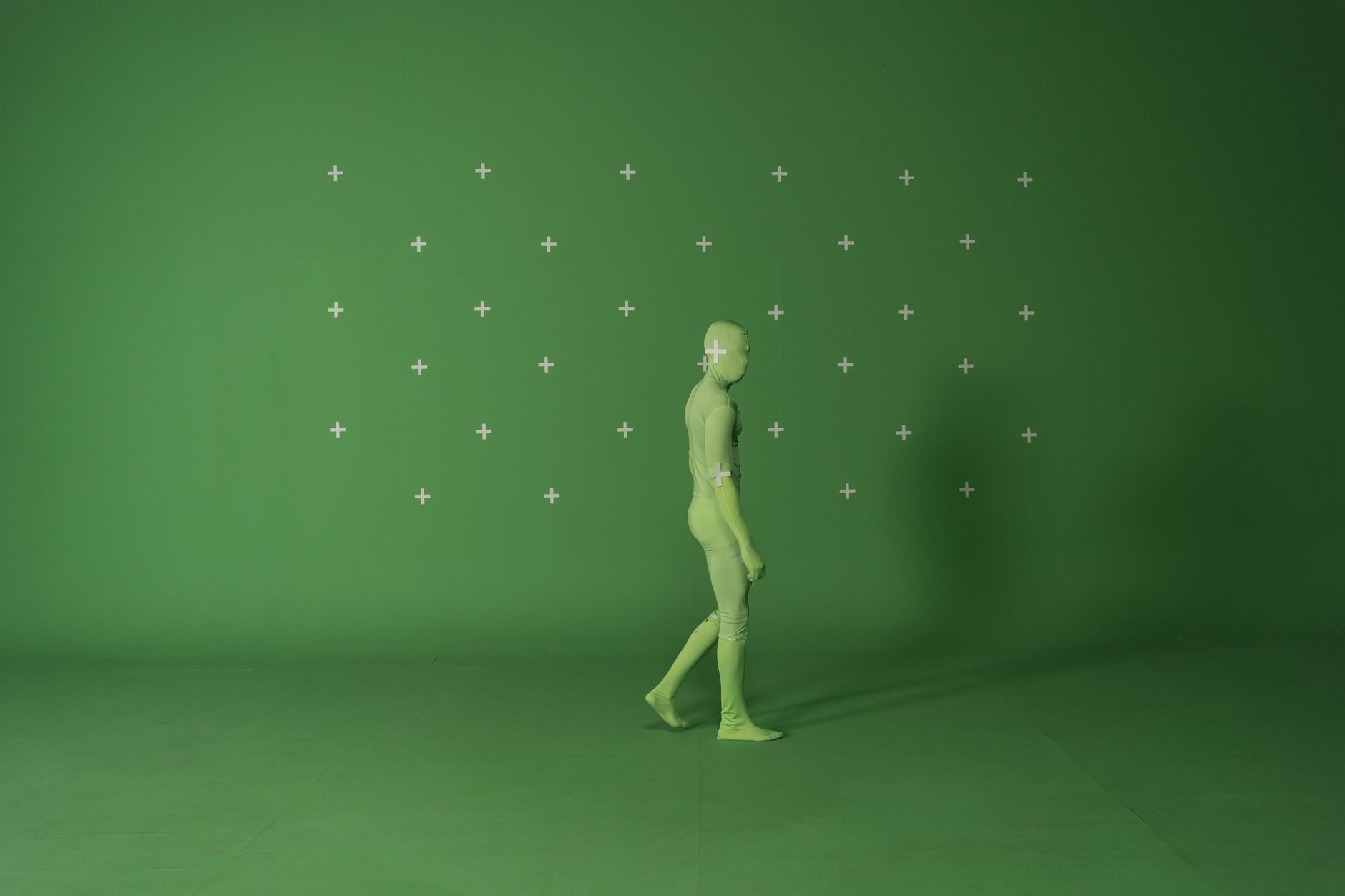 Compositing person green