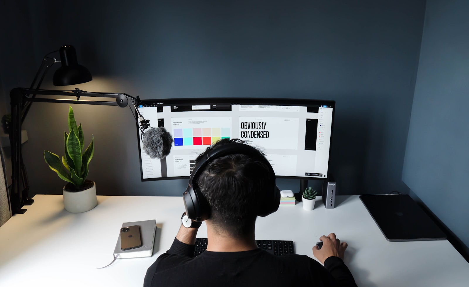 Content creator designing thumbnail