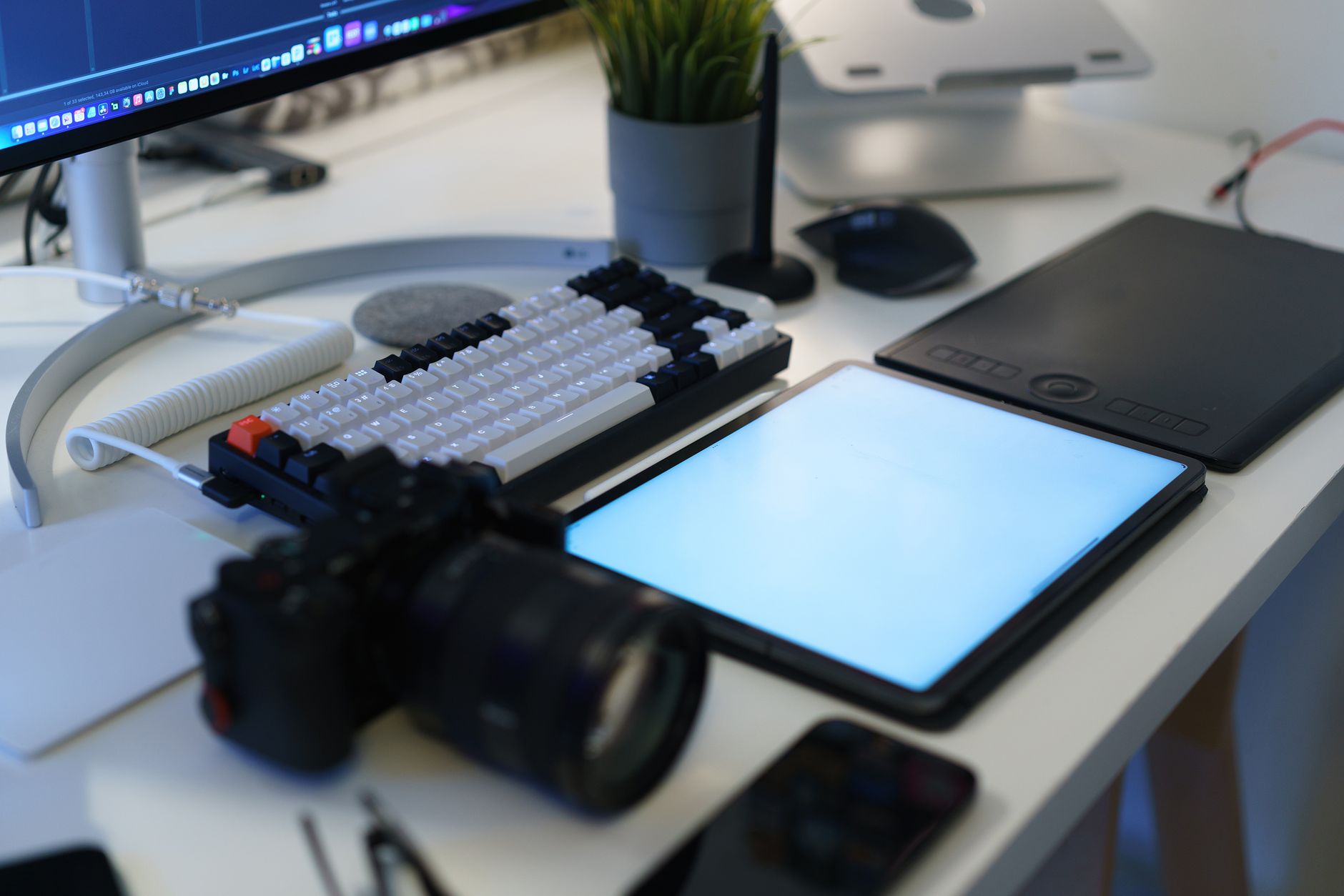 Creative editor working desk