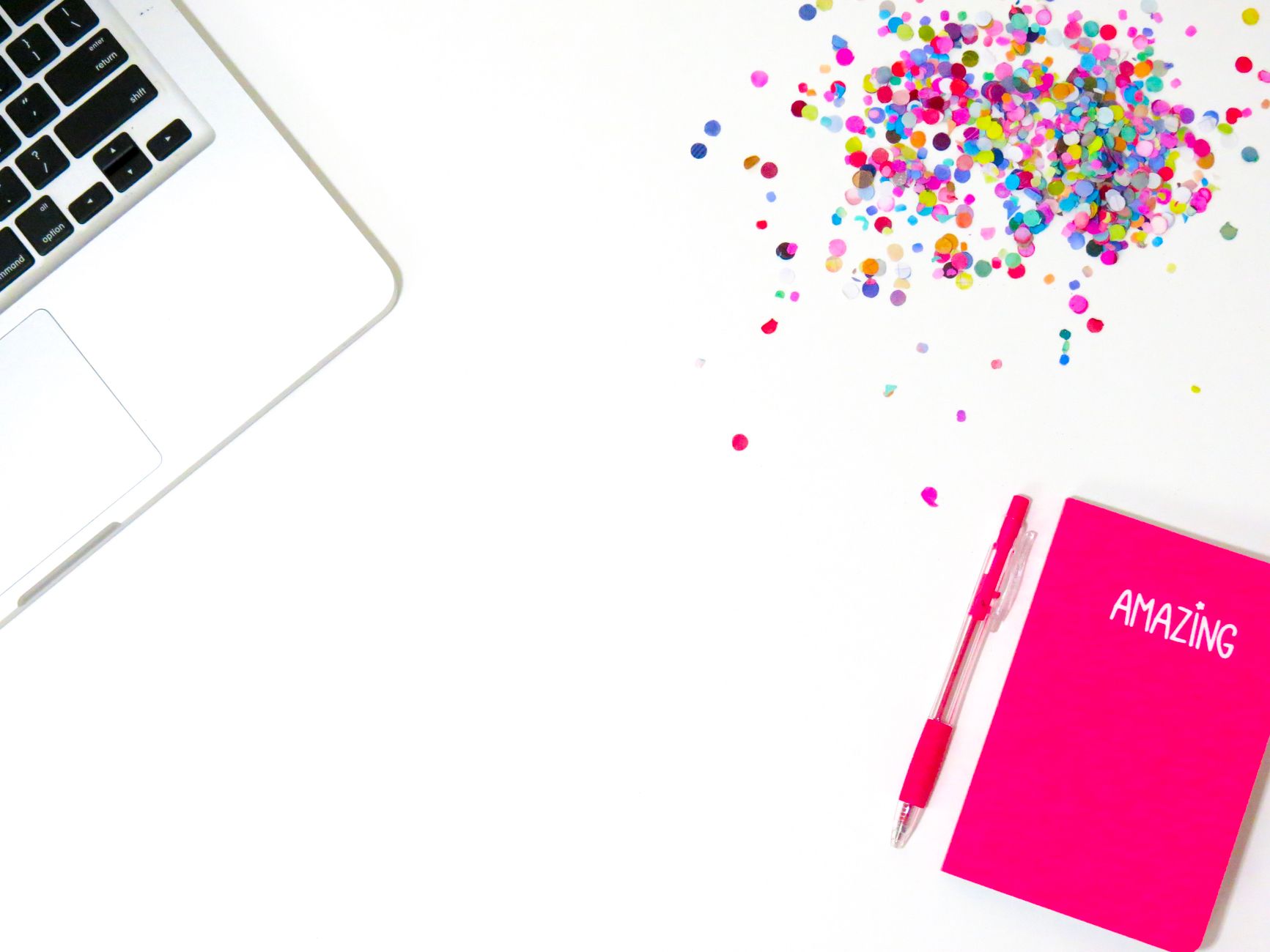 Creative laptop workspace bright