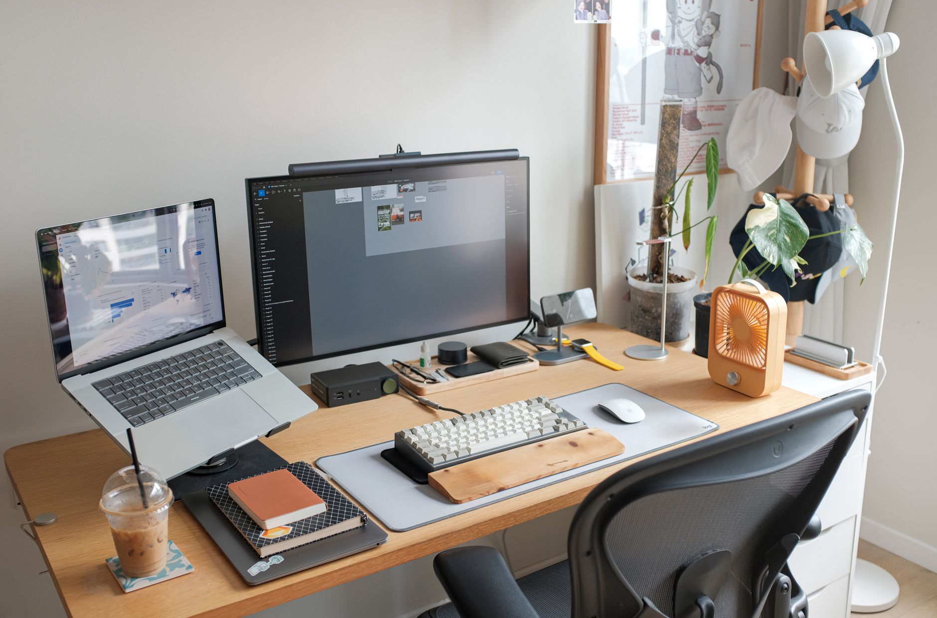 Creative professional desk setup
