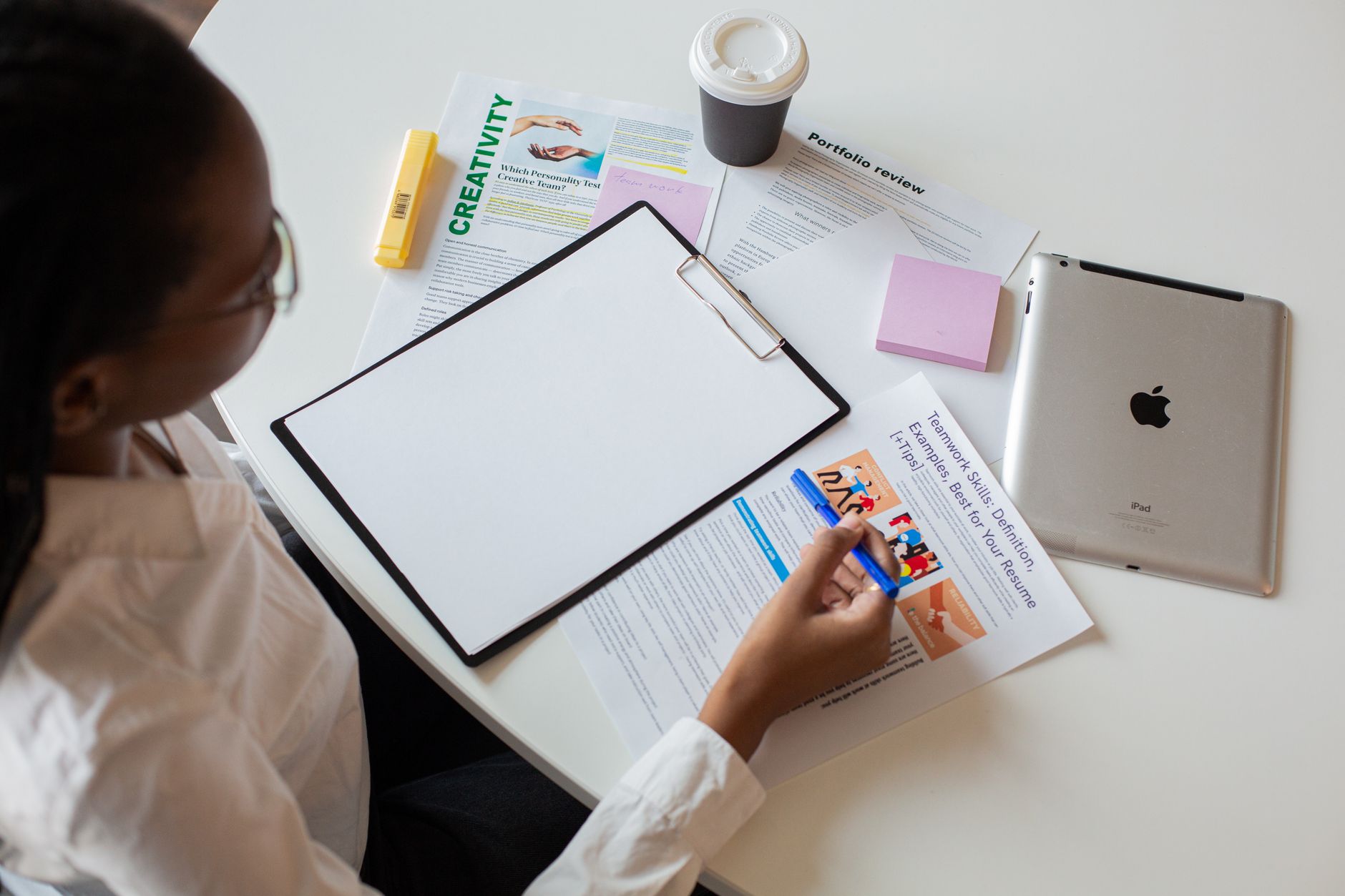 Creative professional portfolio desk