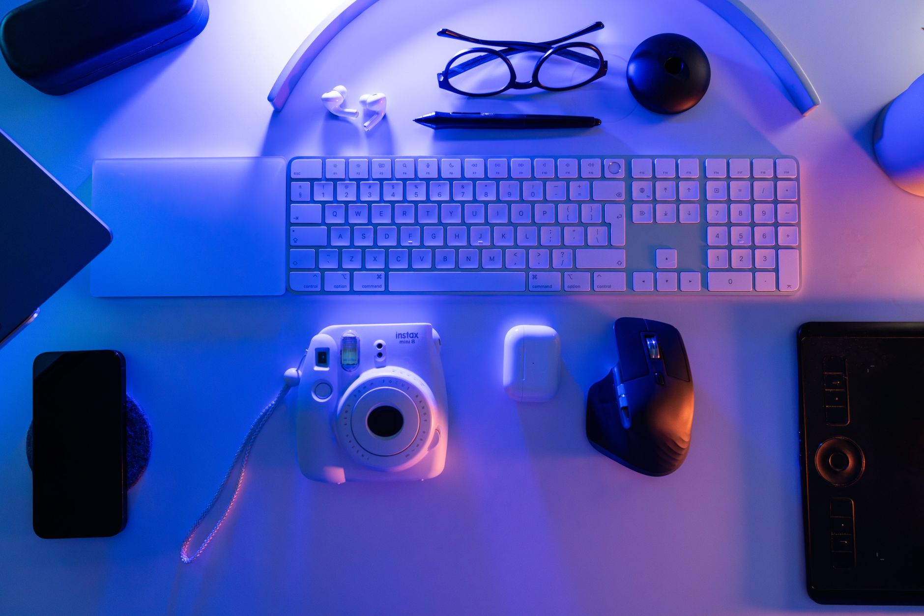 Creative studio workspace glow