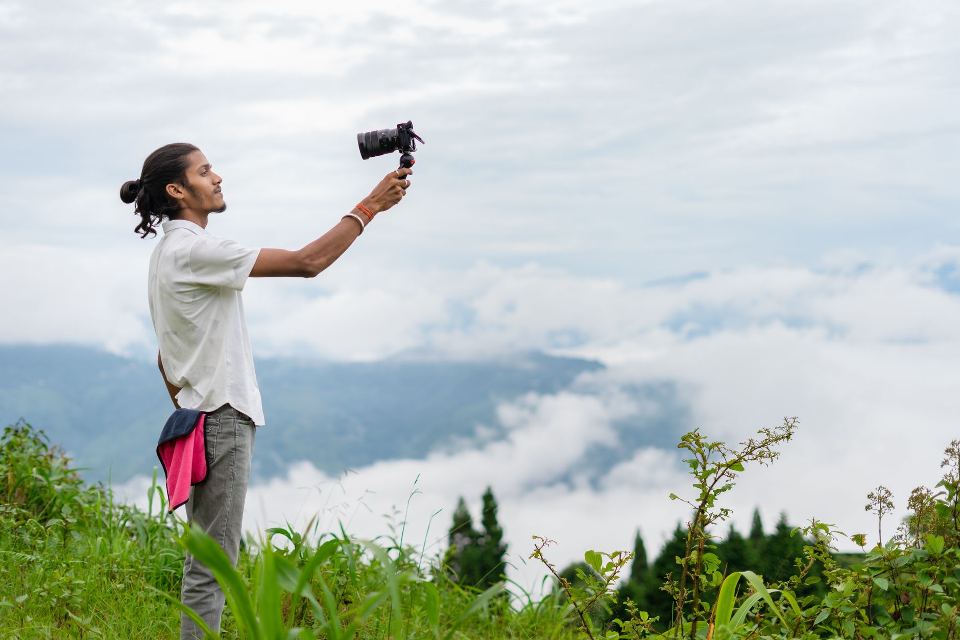 Creator vlogging outdoor