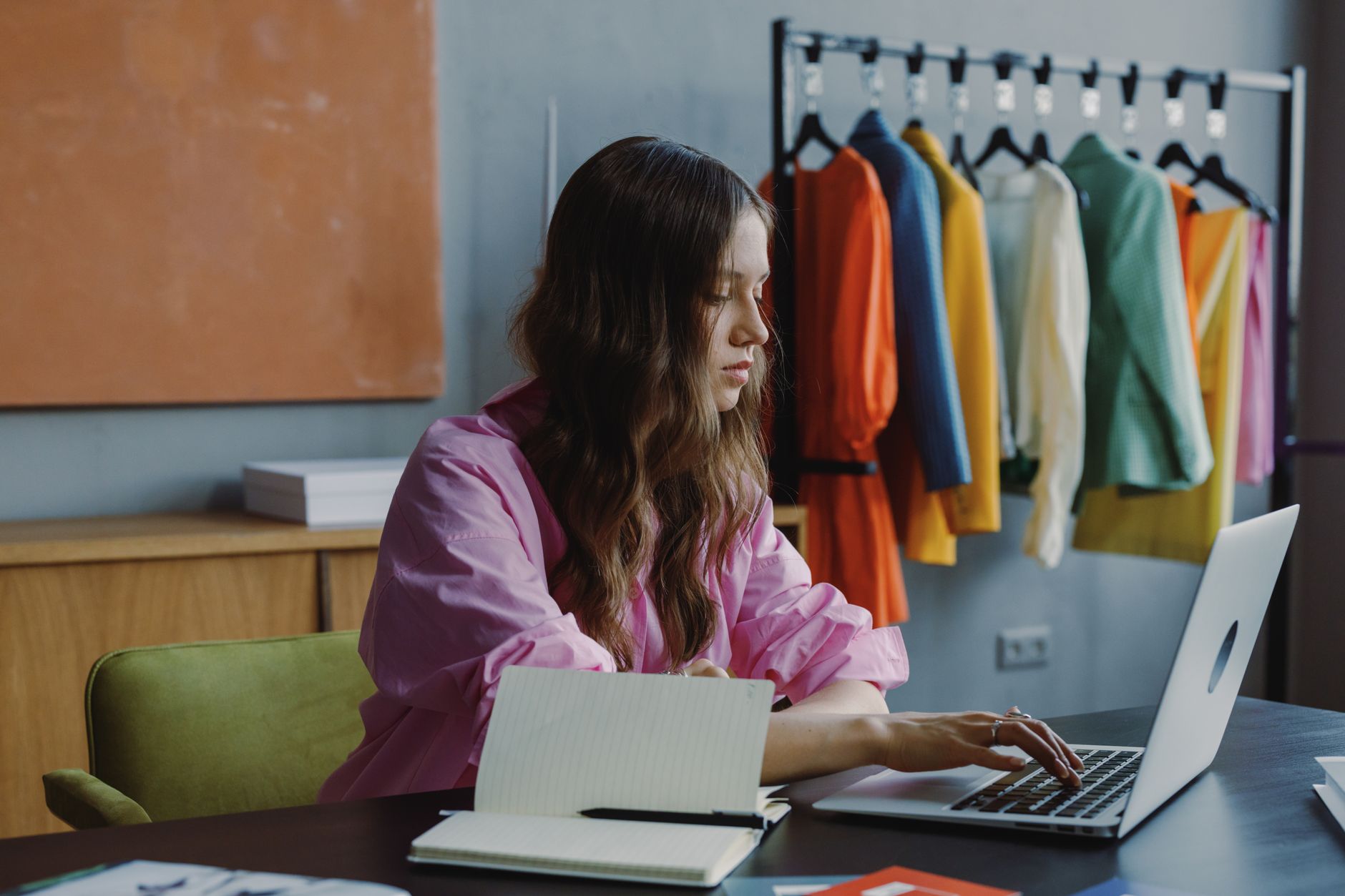 Designer working studio laptop