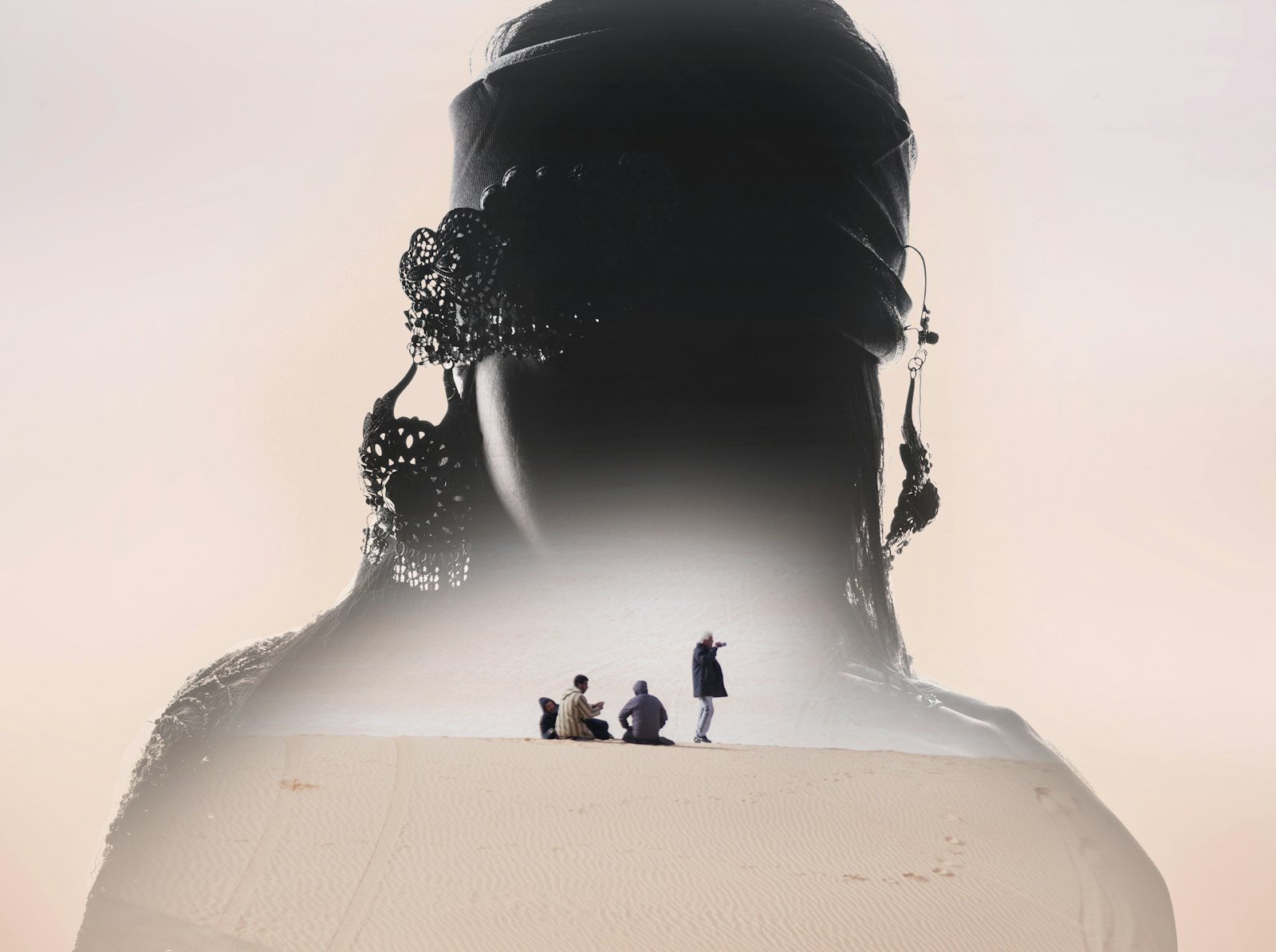Double exposure portrait nature