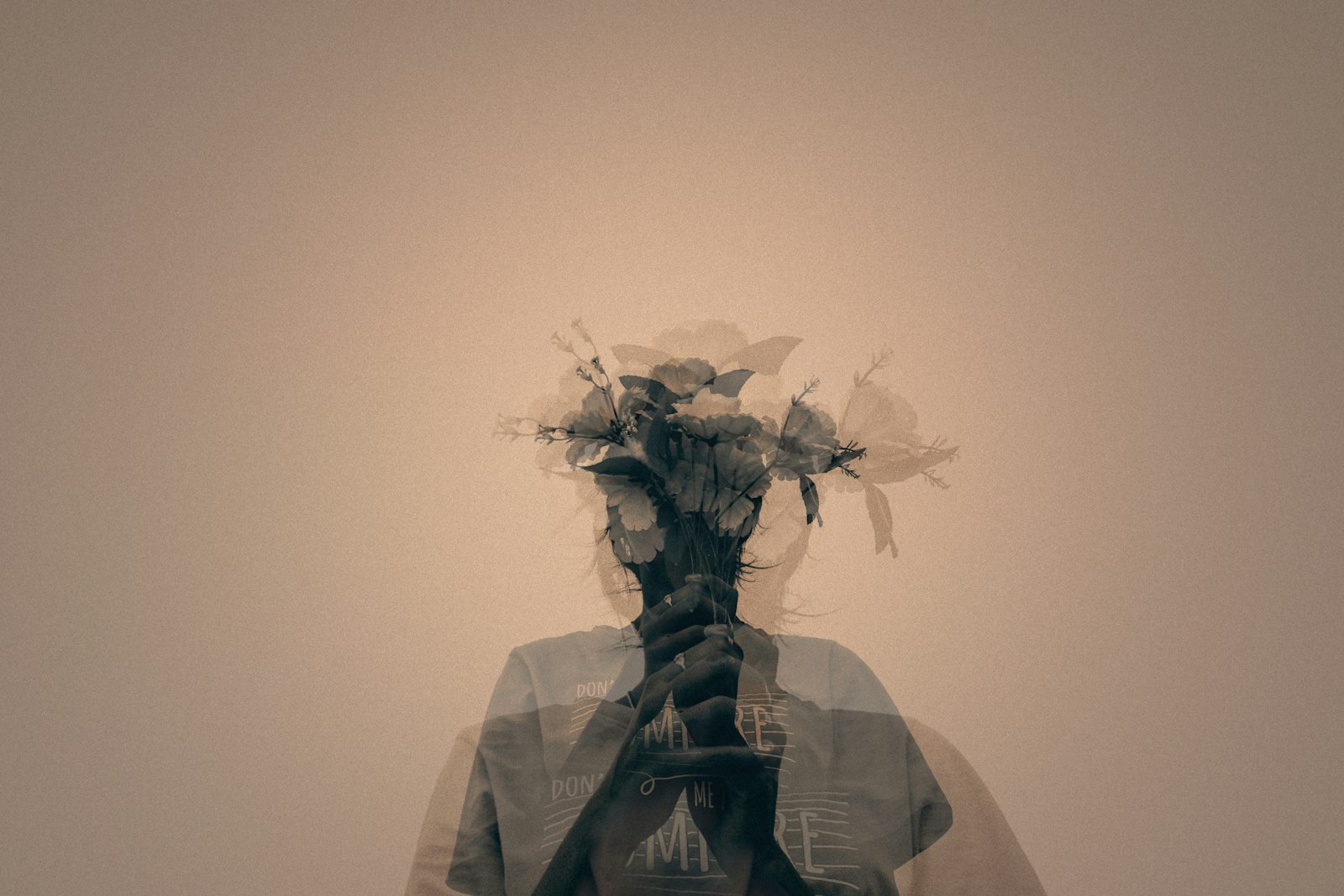 Double exposure portrait nature