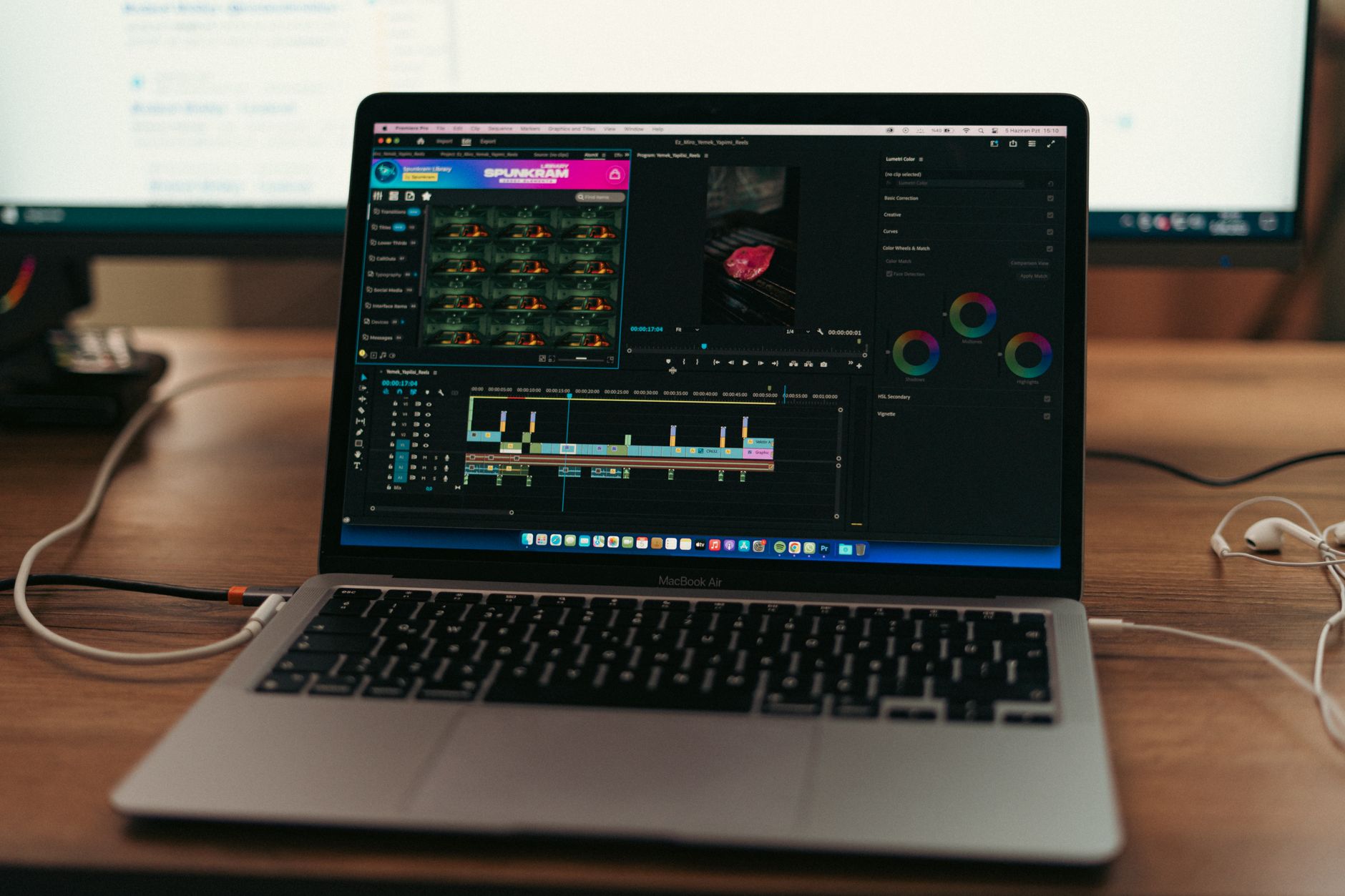 Editing software timeline