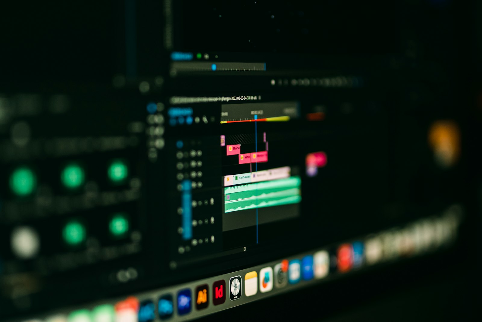 Editing timeline closeup