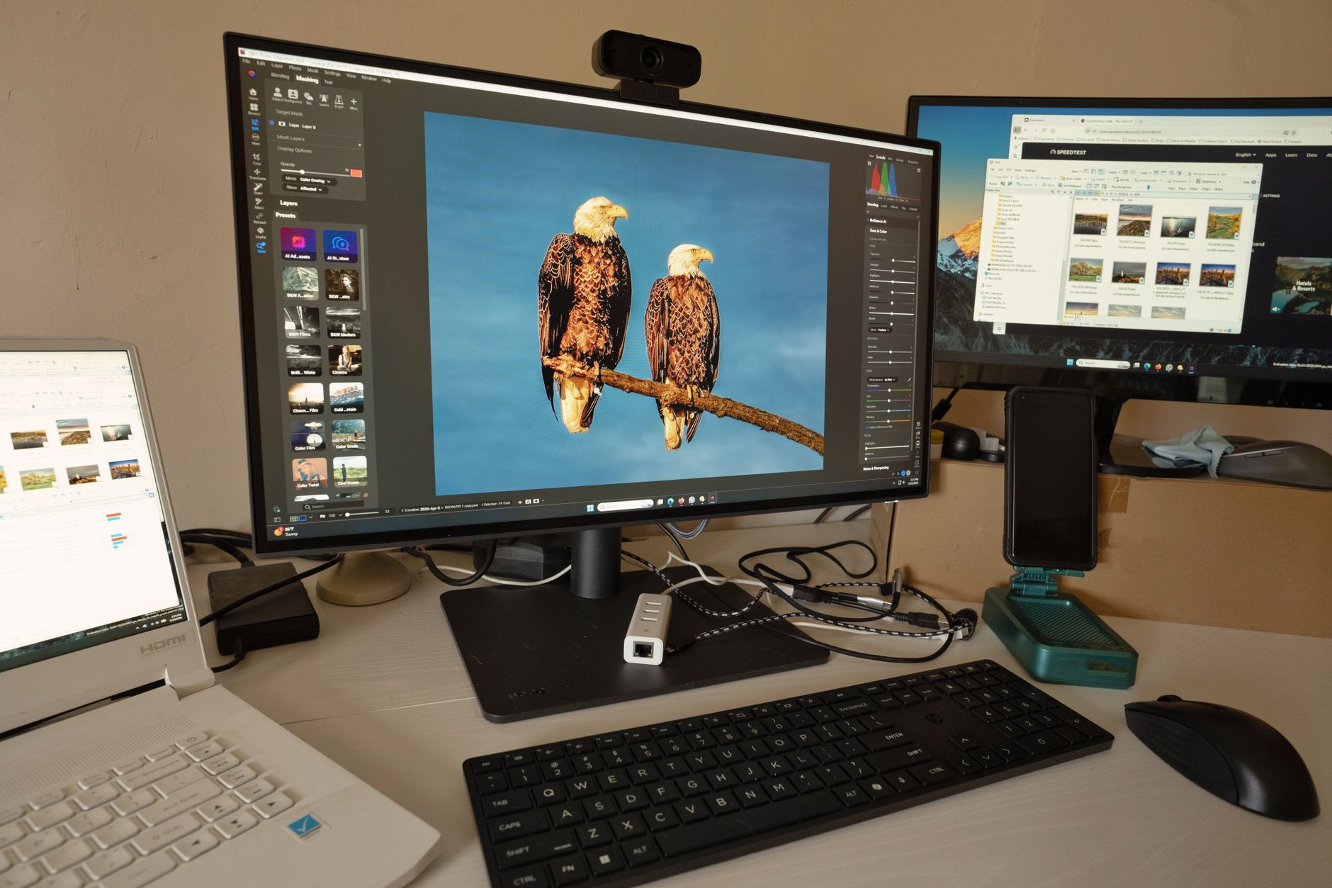 Editing workstation dual monitors