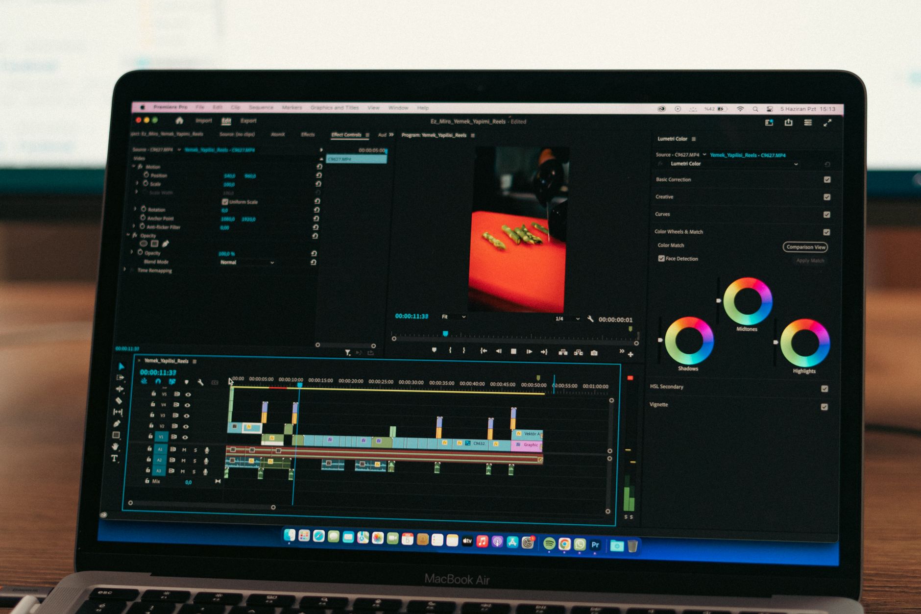 Exporting video editing
