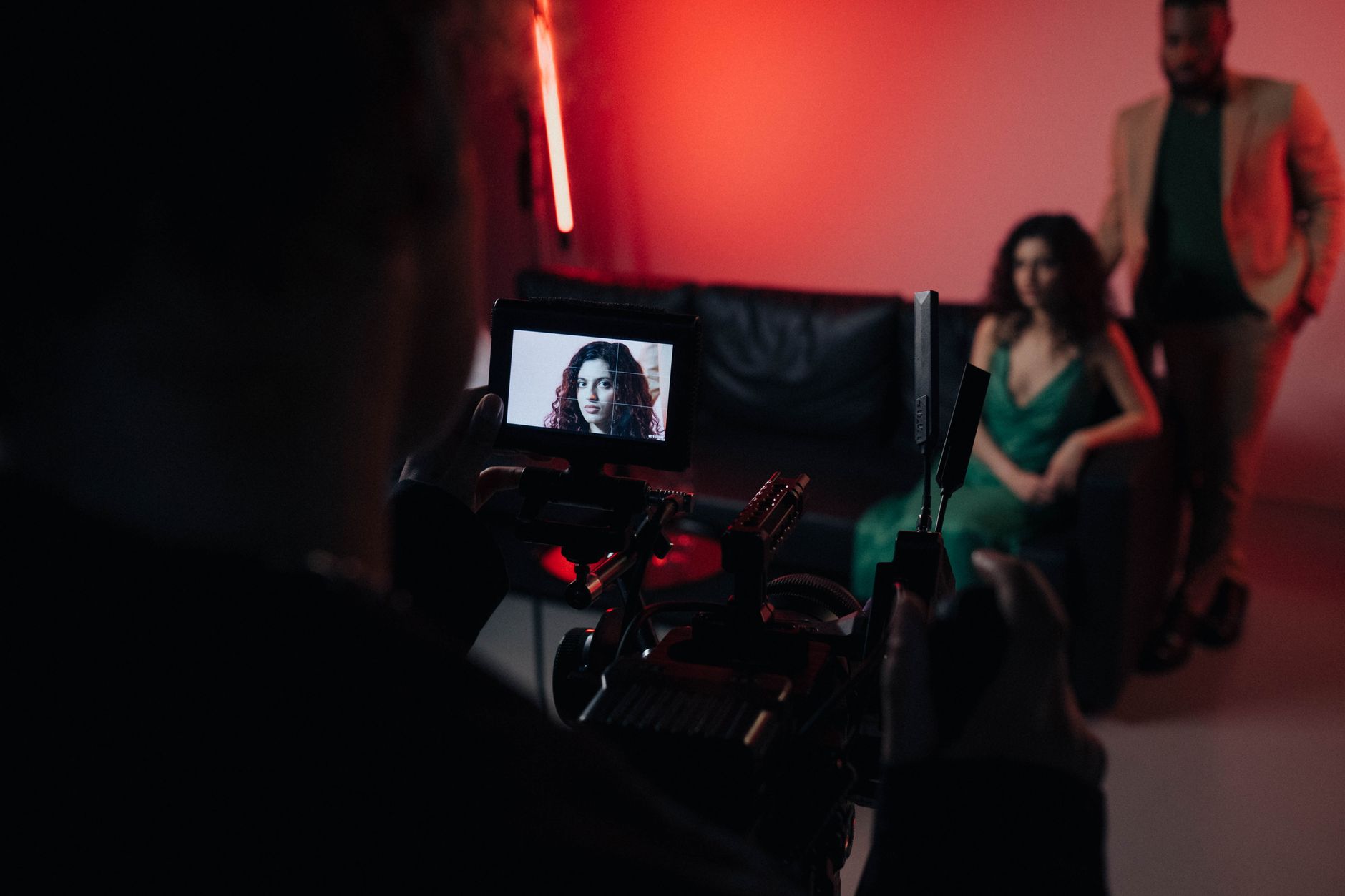Filming actor green screen