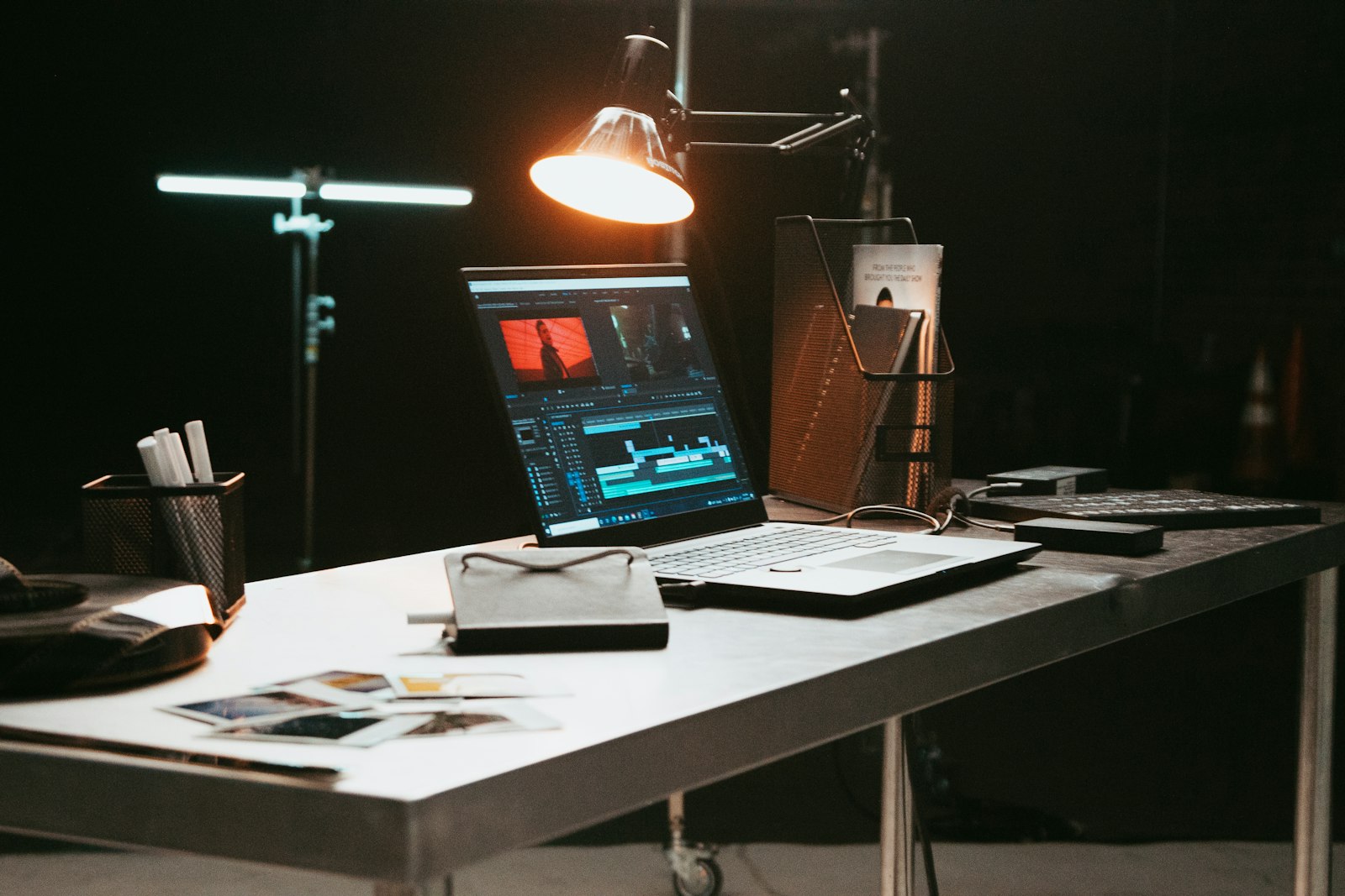 Filmmaker editing desk