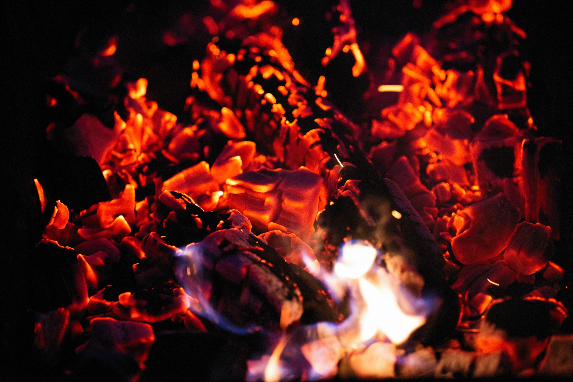 Fire glowing embers