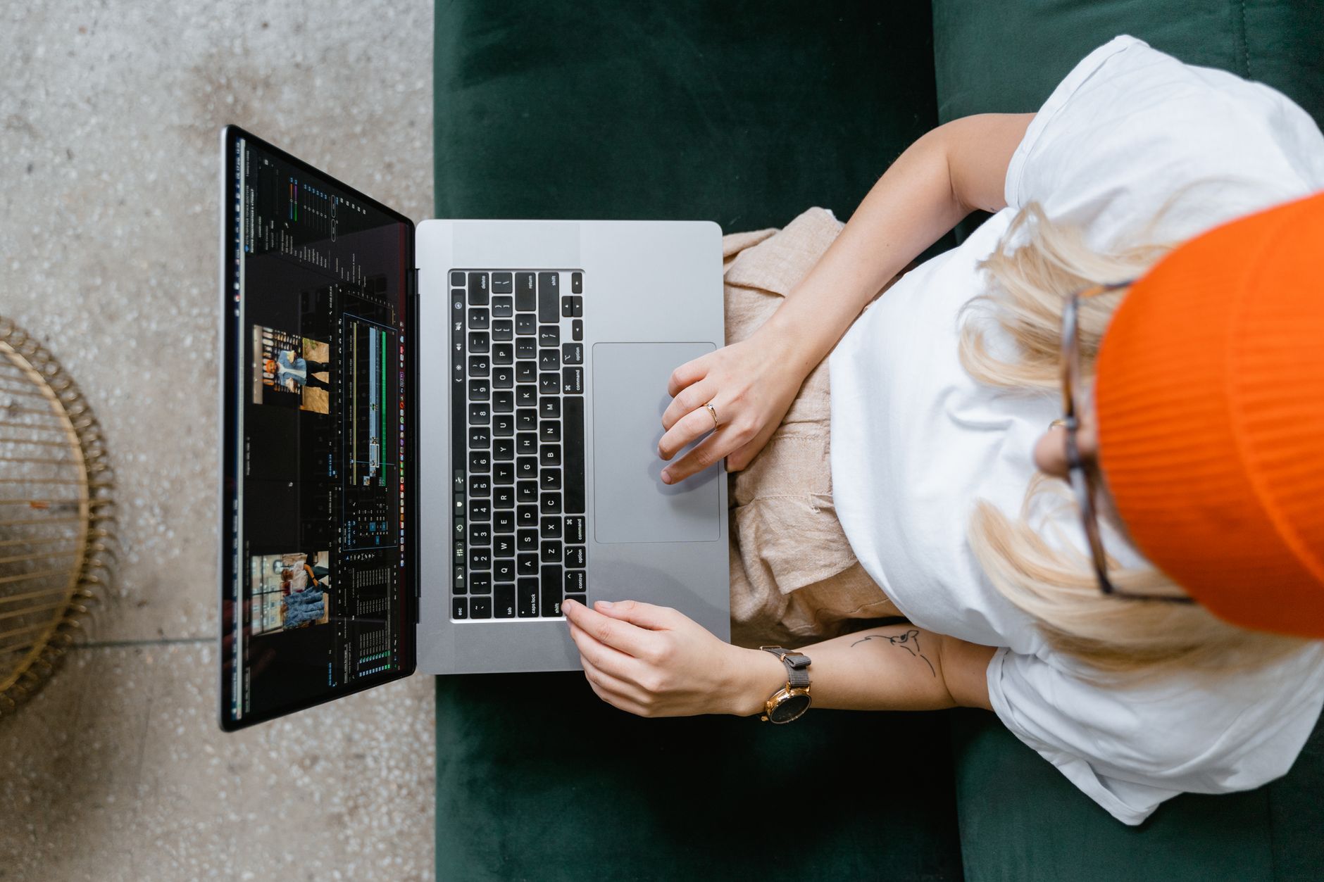 Freelance video editor working