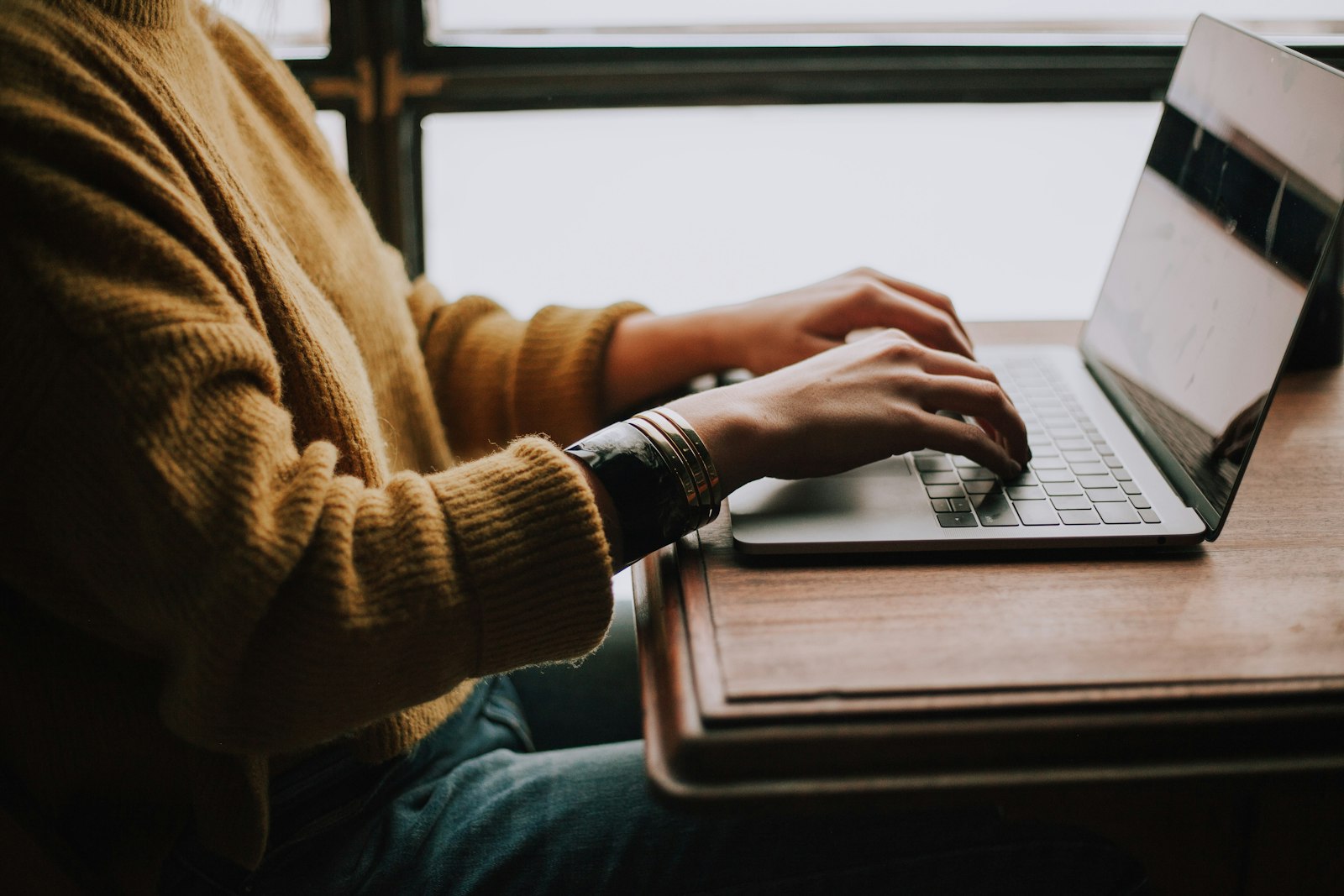 Freelancer working budget laptop