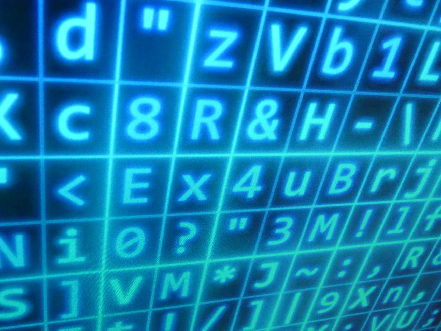 Futuristic data display glow