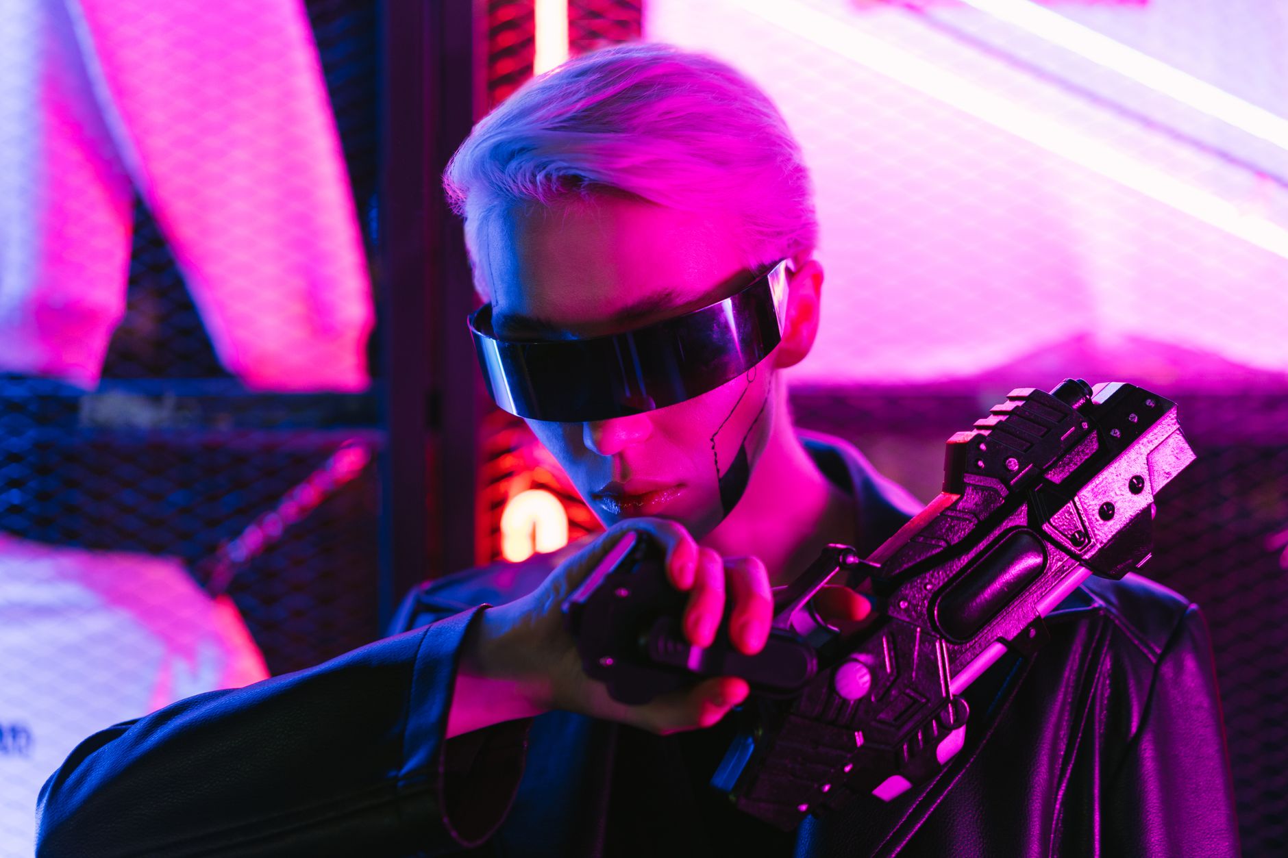 Futuristic laser weapon effect