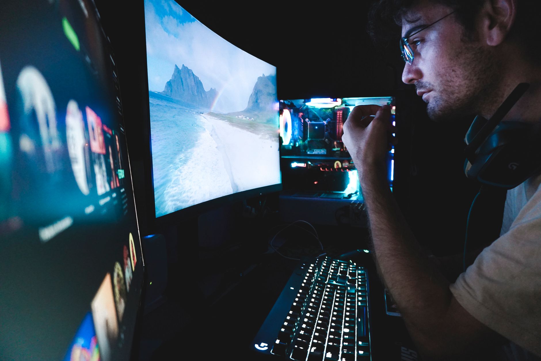 Gaming video editing screen