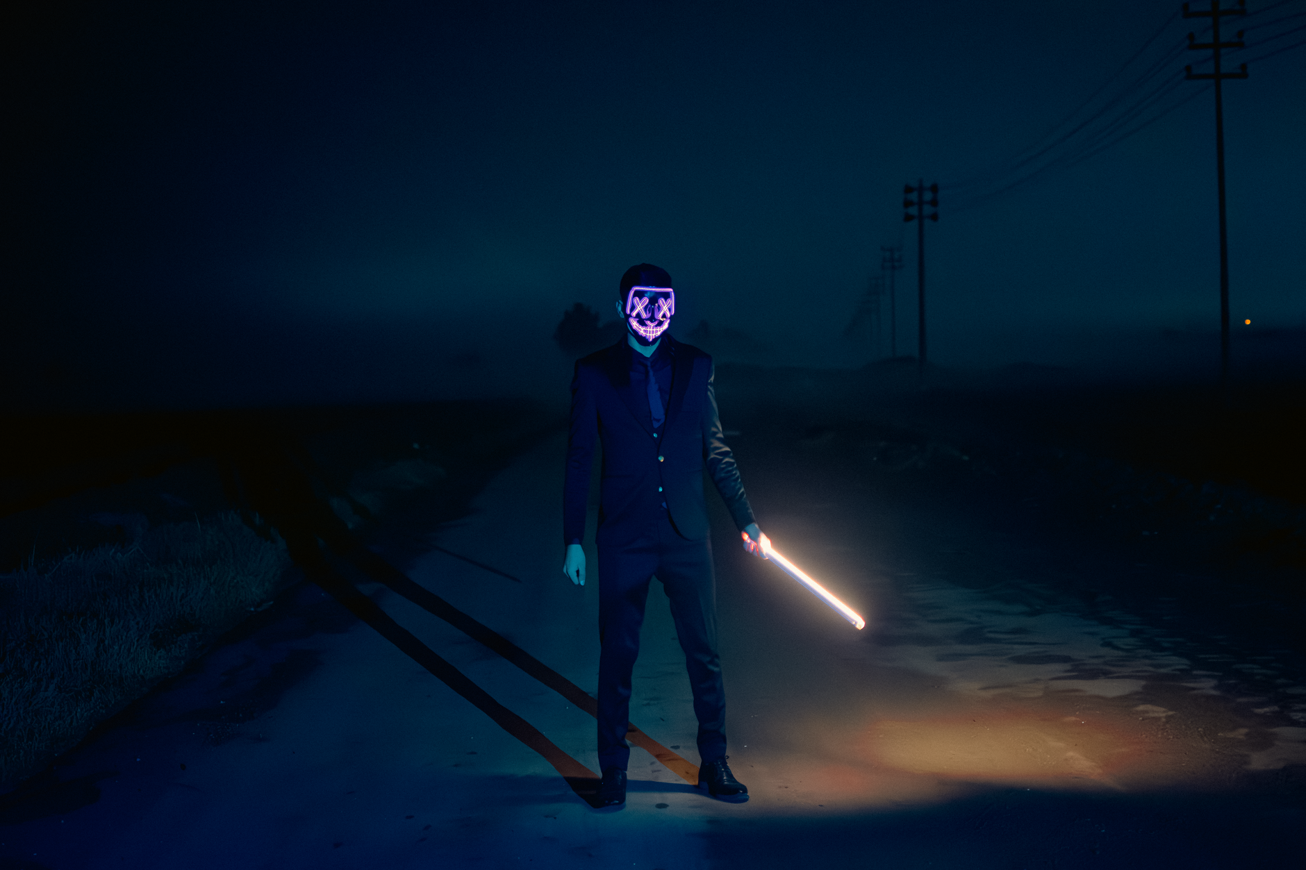 Glowing sword silhouette