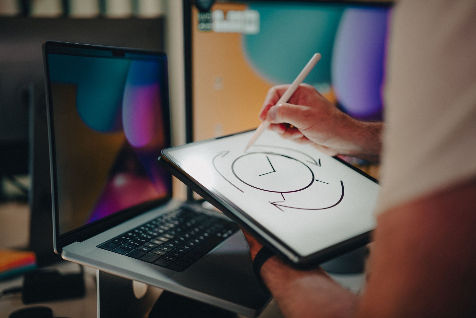 Graphic designer drawing screen