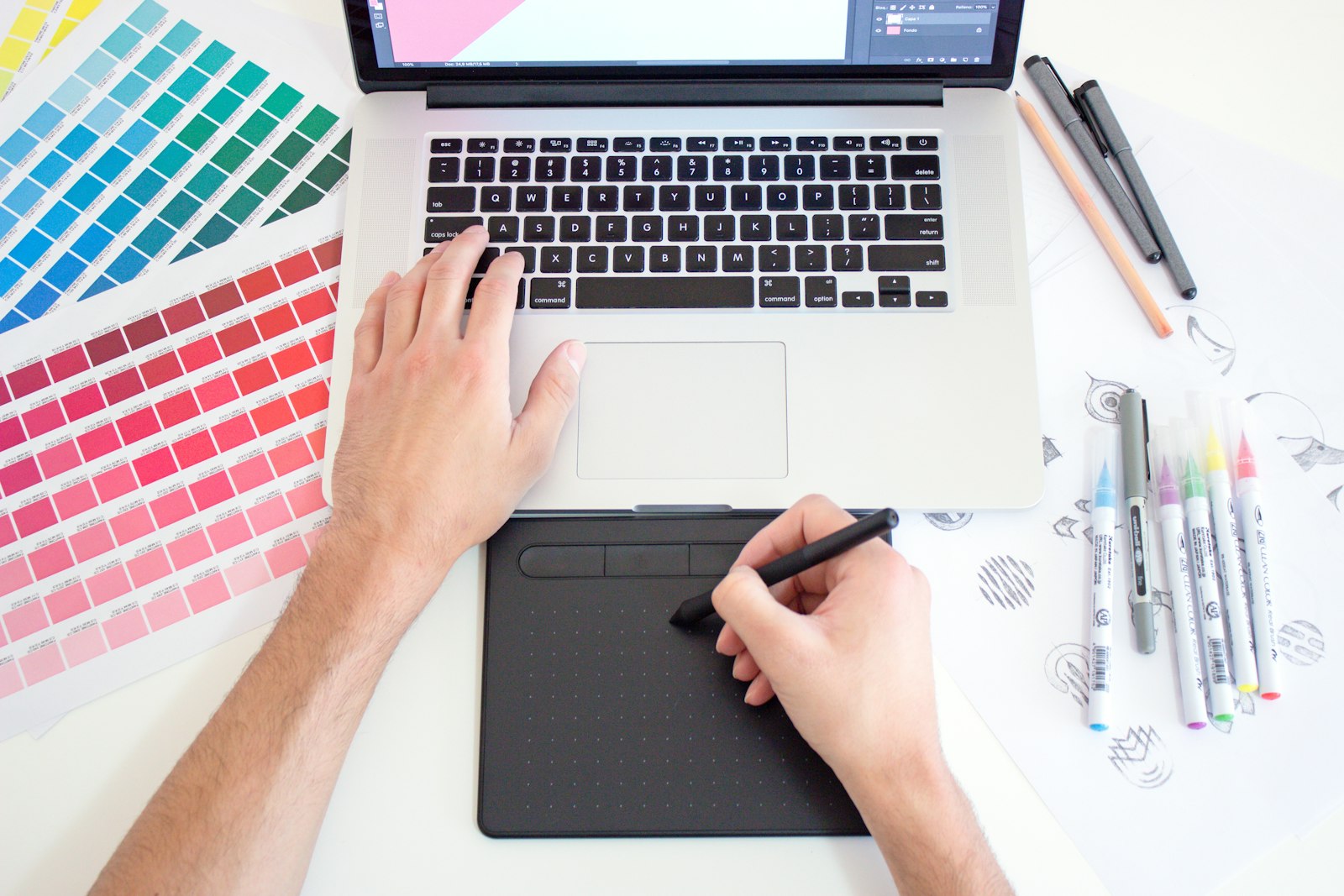 Graphic designer working