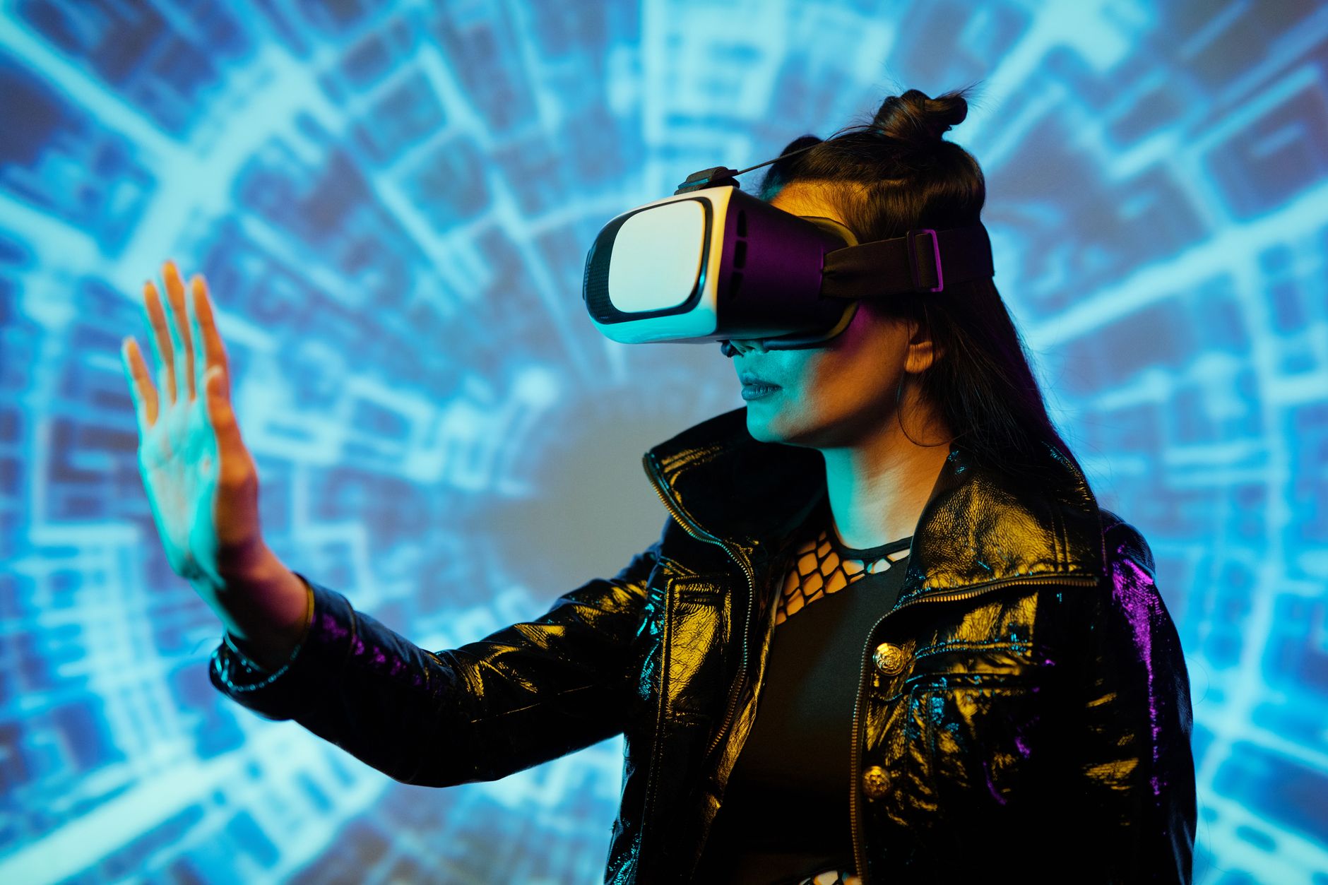 Hologram futuristic blue interface