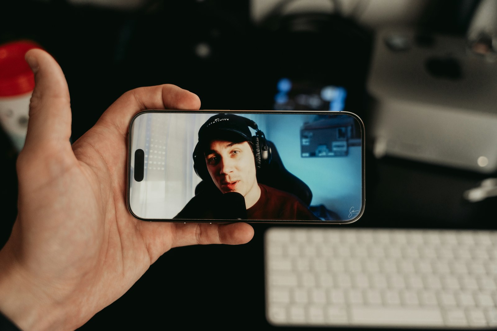 Influencer recording phone