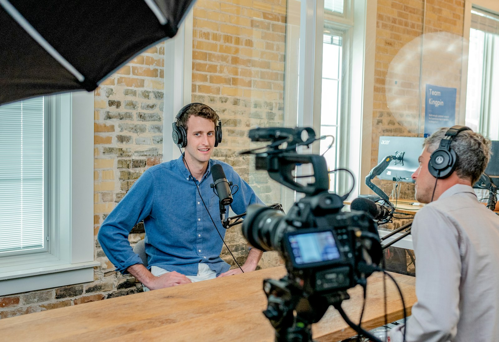 Interview lower third screen