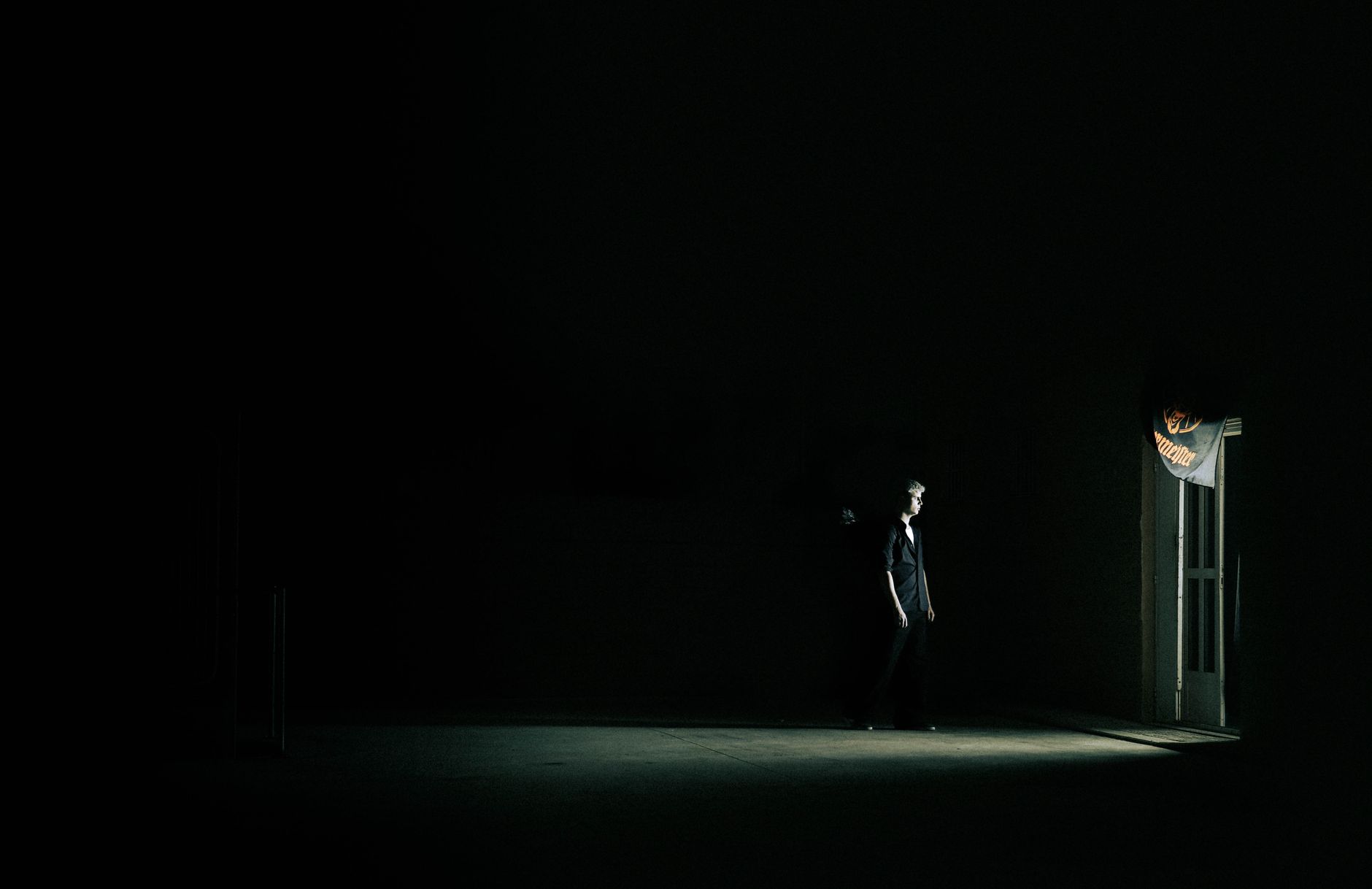 Isolated figure dark background