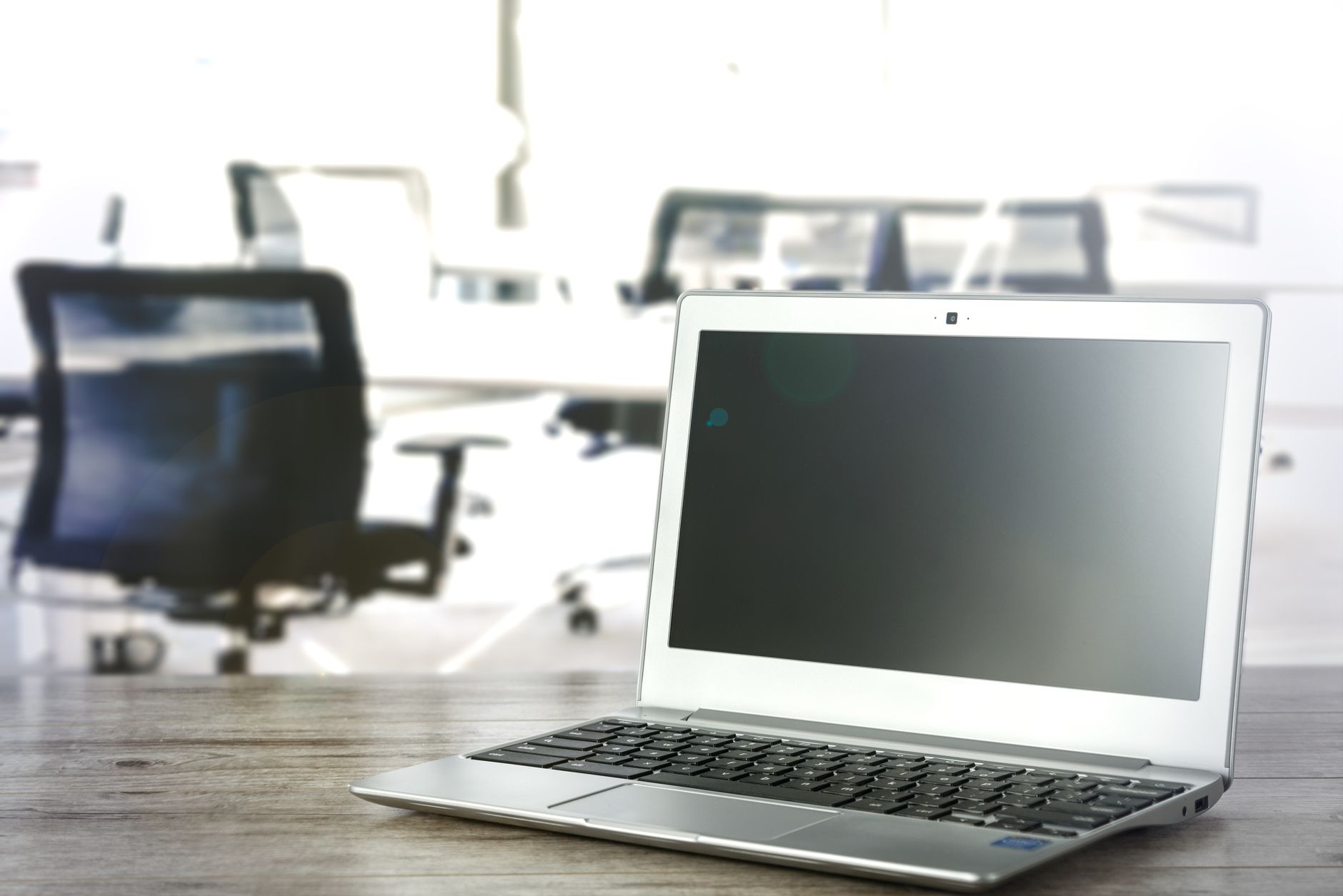 Laptop screen display office