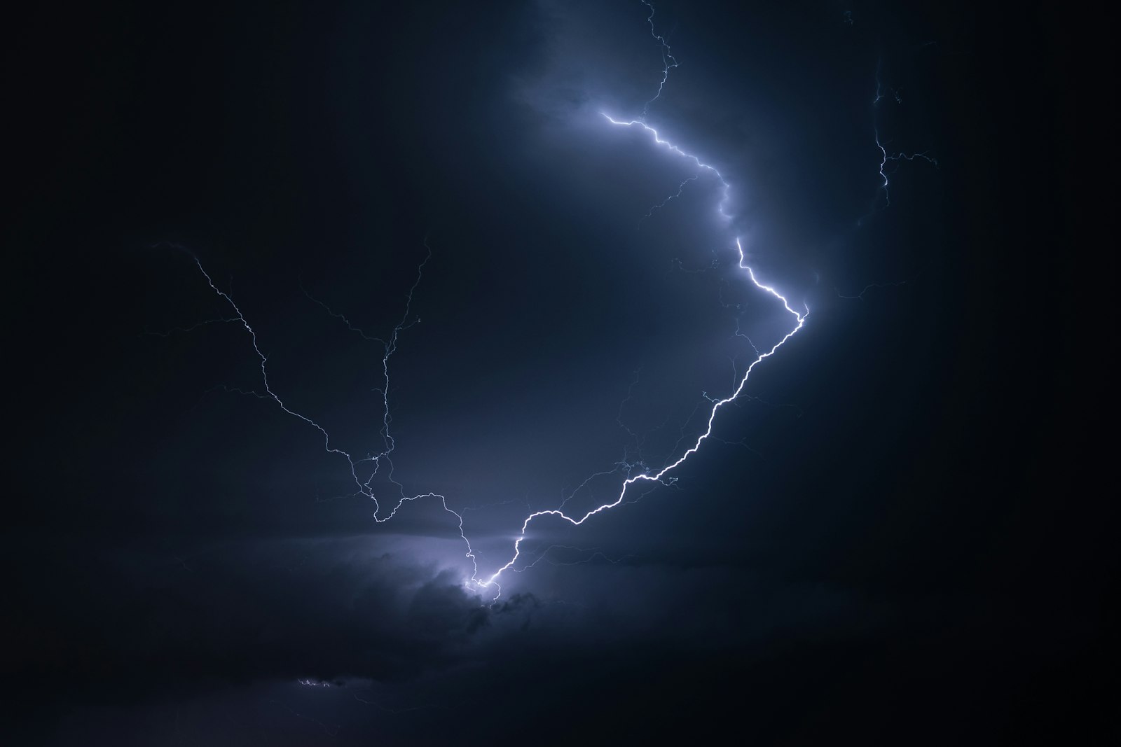 Lightning bolt dark clouds