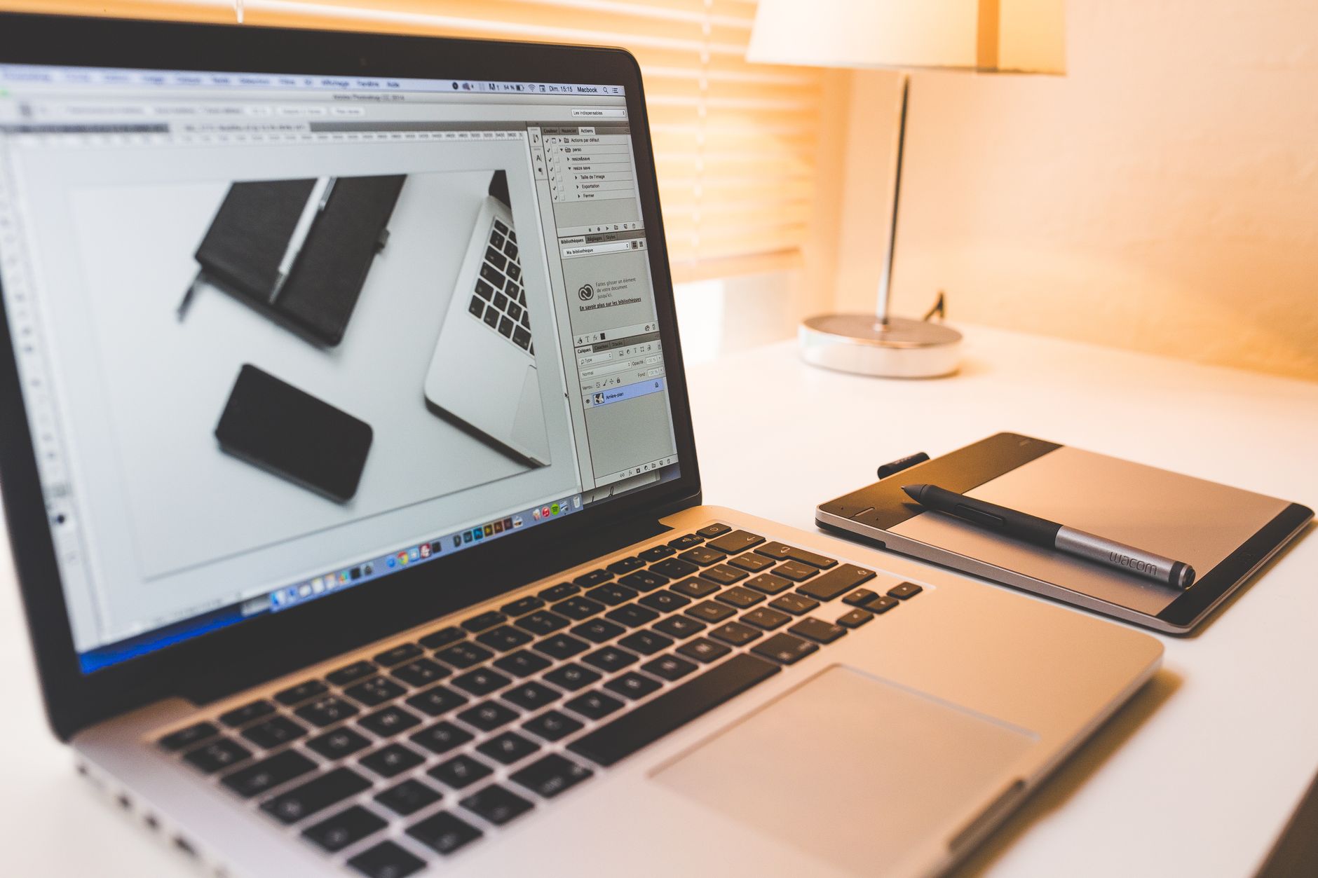 Modern creative workspace laptop