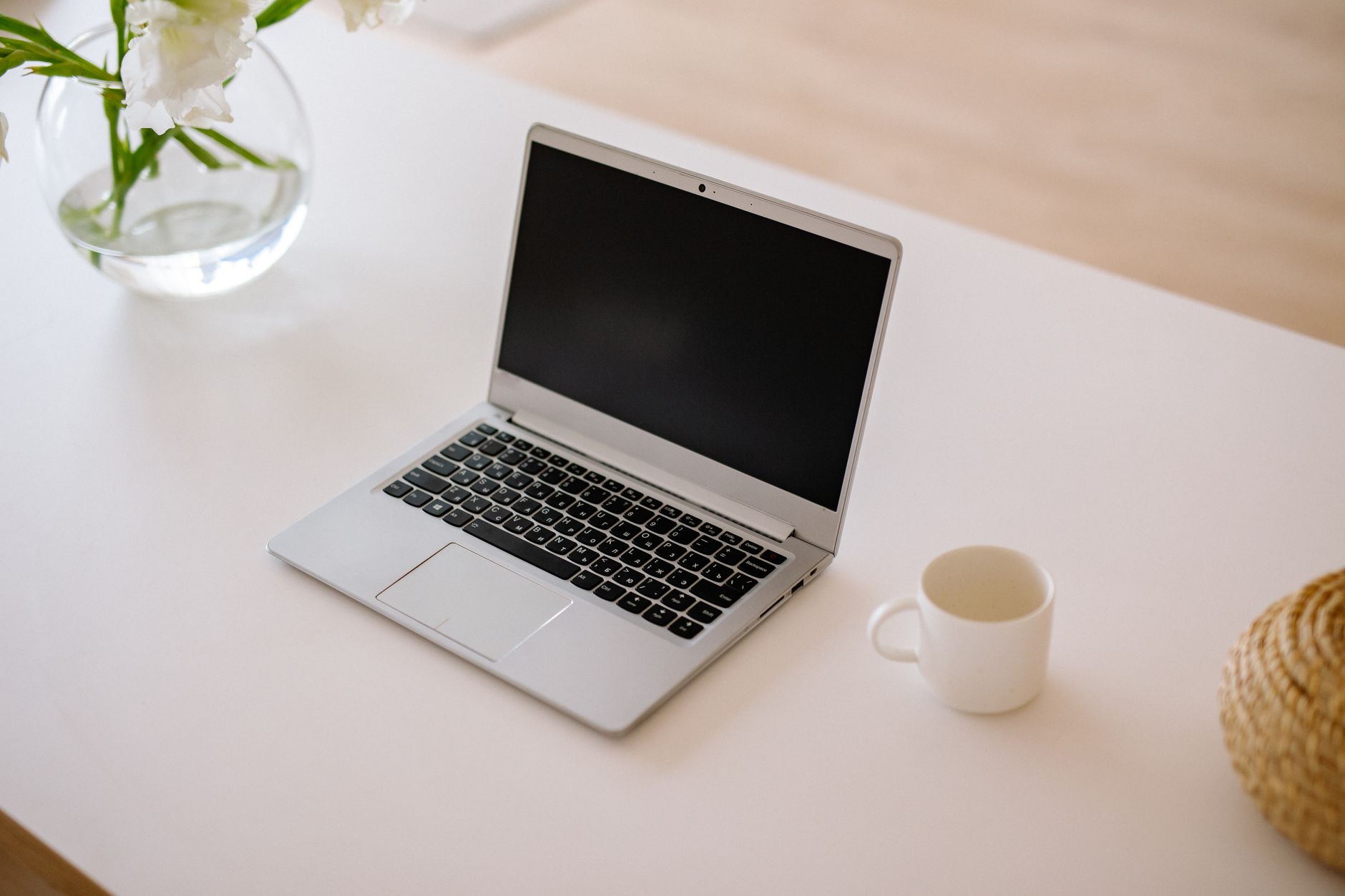 Modern technology workspace bright