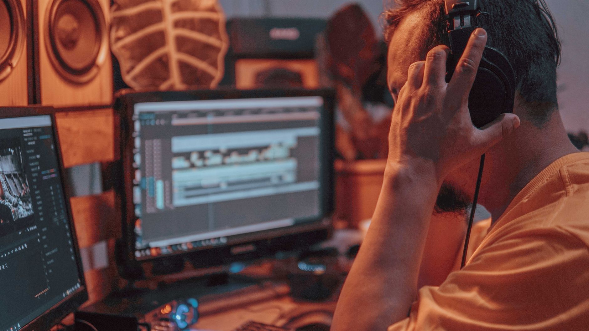 Music headphones video editing