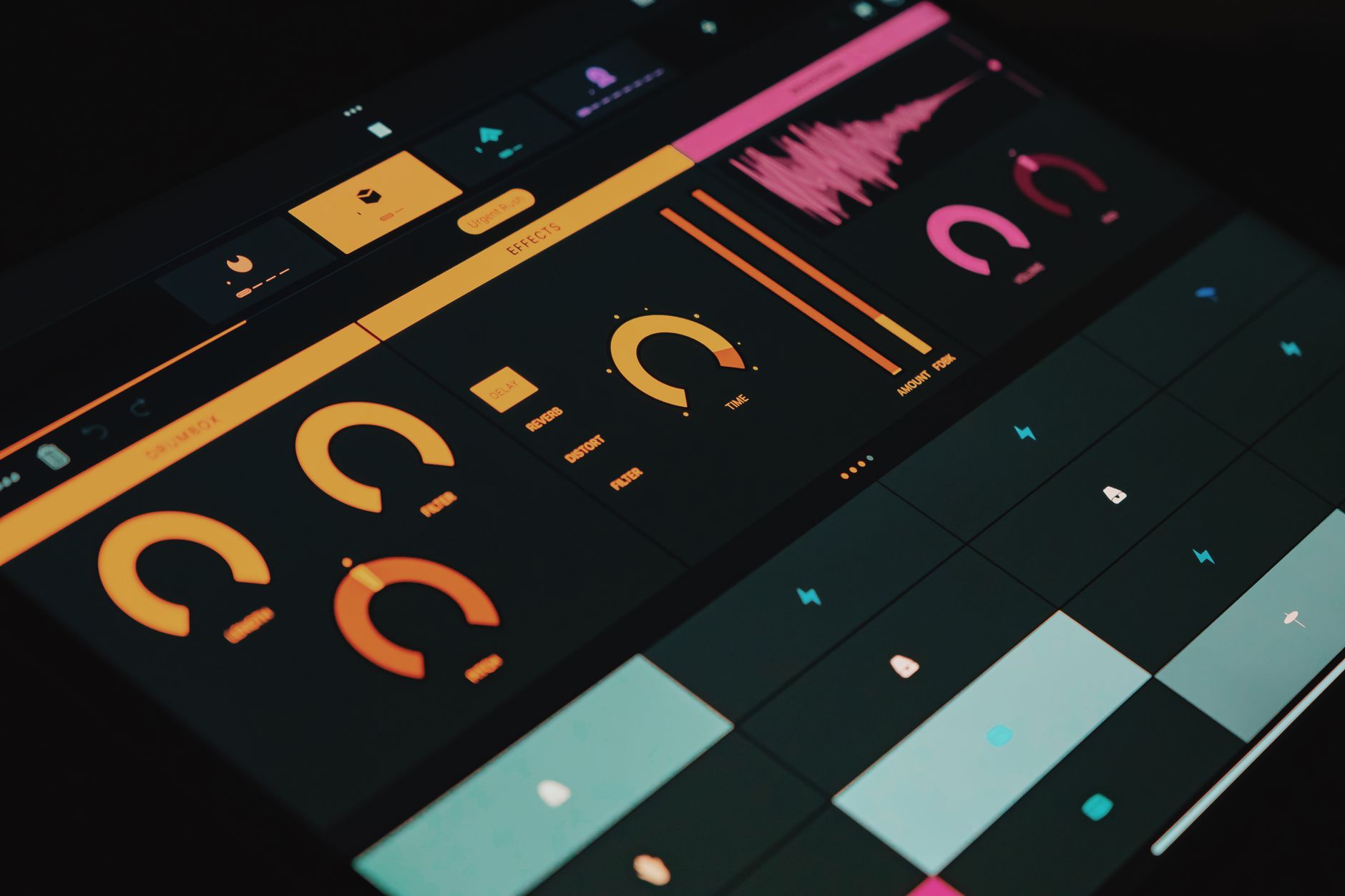 Music sound visualization neon